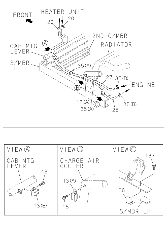 Diagram HEATER PIPING for your 2012 Isuzu NPR   