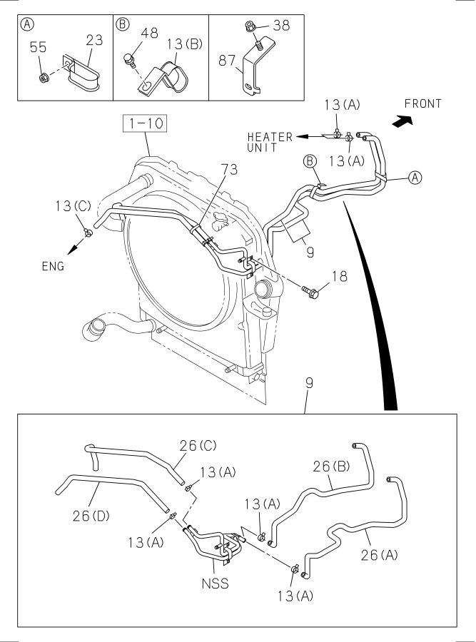 Diagram HEATER PIPING for your Isuzu