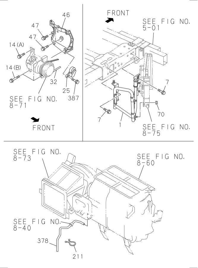 Diagram AIR CONDITIONING SYSTEM; FRONT for your Isuzu