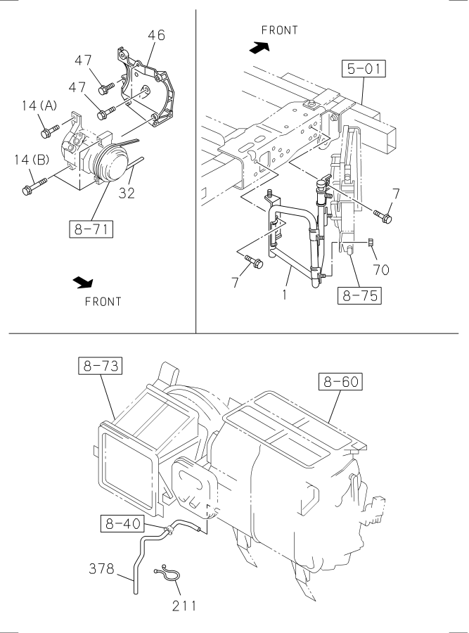 Diagram AIR CONDITIONING SYSTEM; FRONT for your 2013 Isuzu