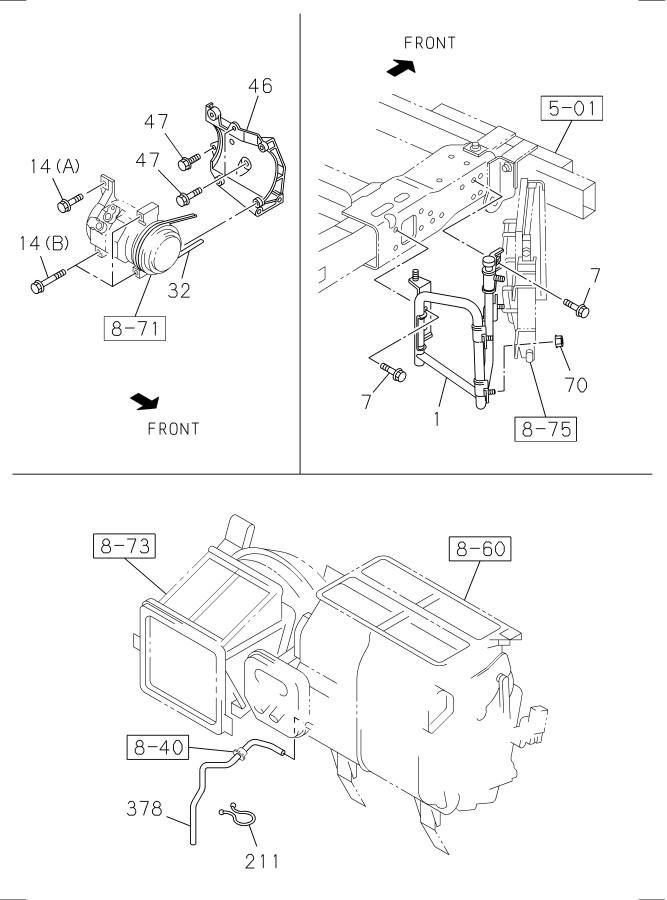 Diagram AIR CONDITIONING SYSTEM; FRONT for your 2022 Isuzu NQR  SINGLE CAB 