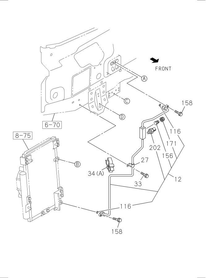 Diagram PIPING; AIR CONDITIONING for your Isuzu