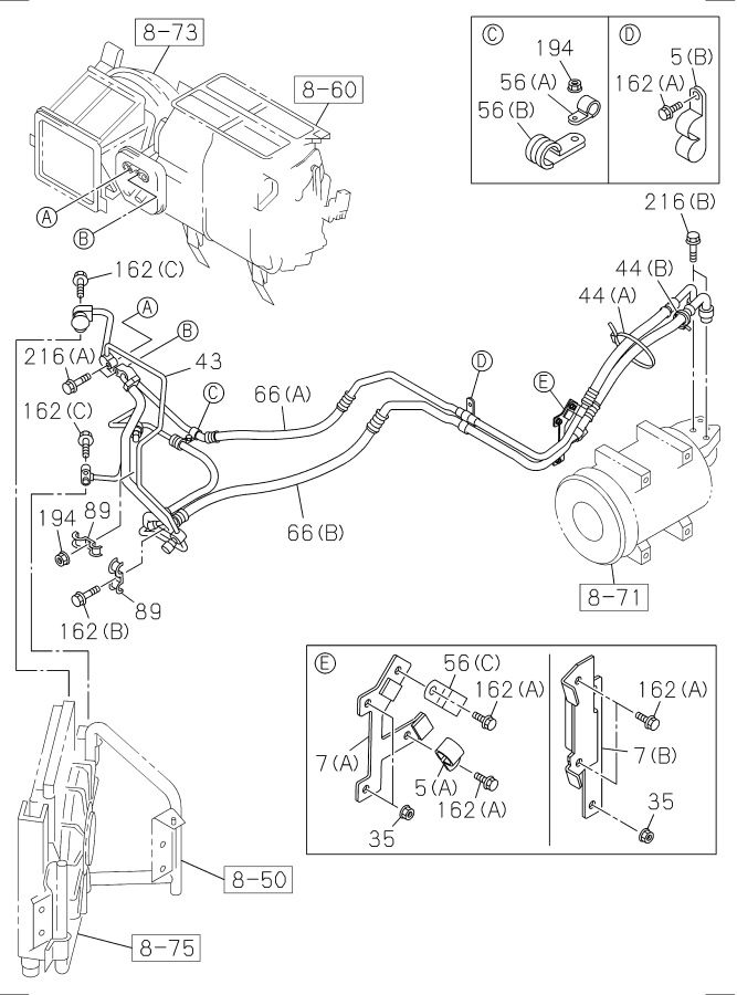 Diagram PIPING; AIR CONDITIONING for your 2005 Isuzu NRR   