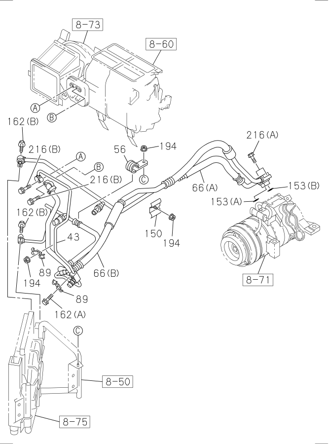 Diagram PIPING; AIR CONDITIONING for your 2003 Isuzu NQR   