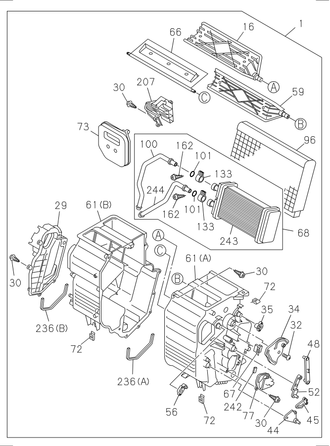 Diagram HEATER UNIT; FRONT for your 2010 Isuzu NQR CREW CAB  