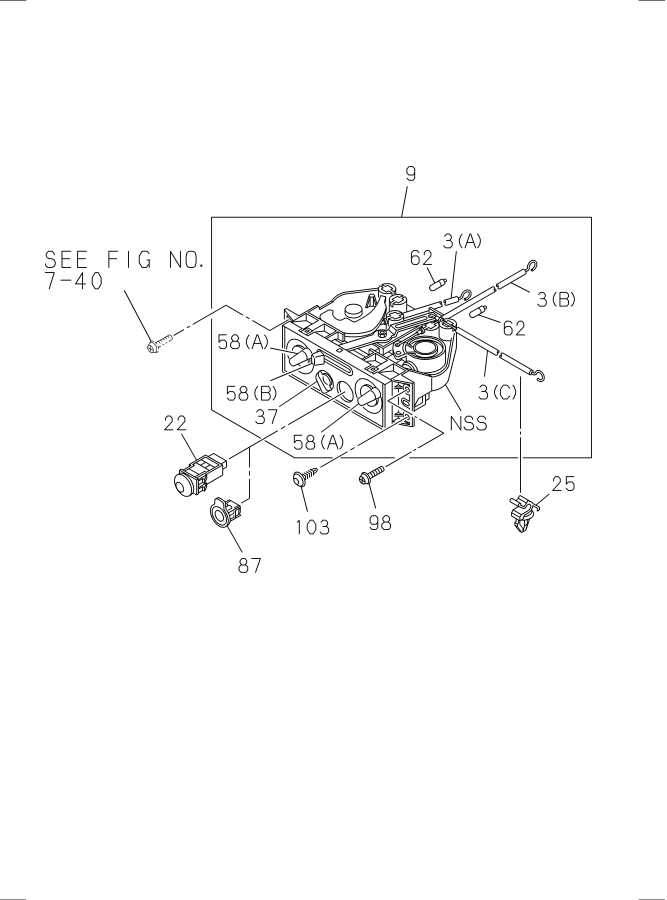 Full size assembly image of CONTROL LEVER; HEATER AND AIR CON (1/1)