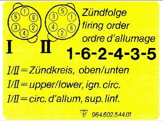Image of Info label. LABEL, FIRING ORDER. image for your Porsche