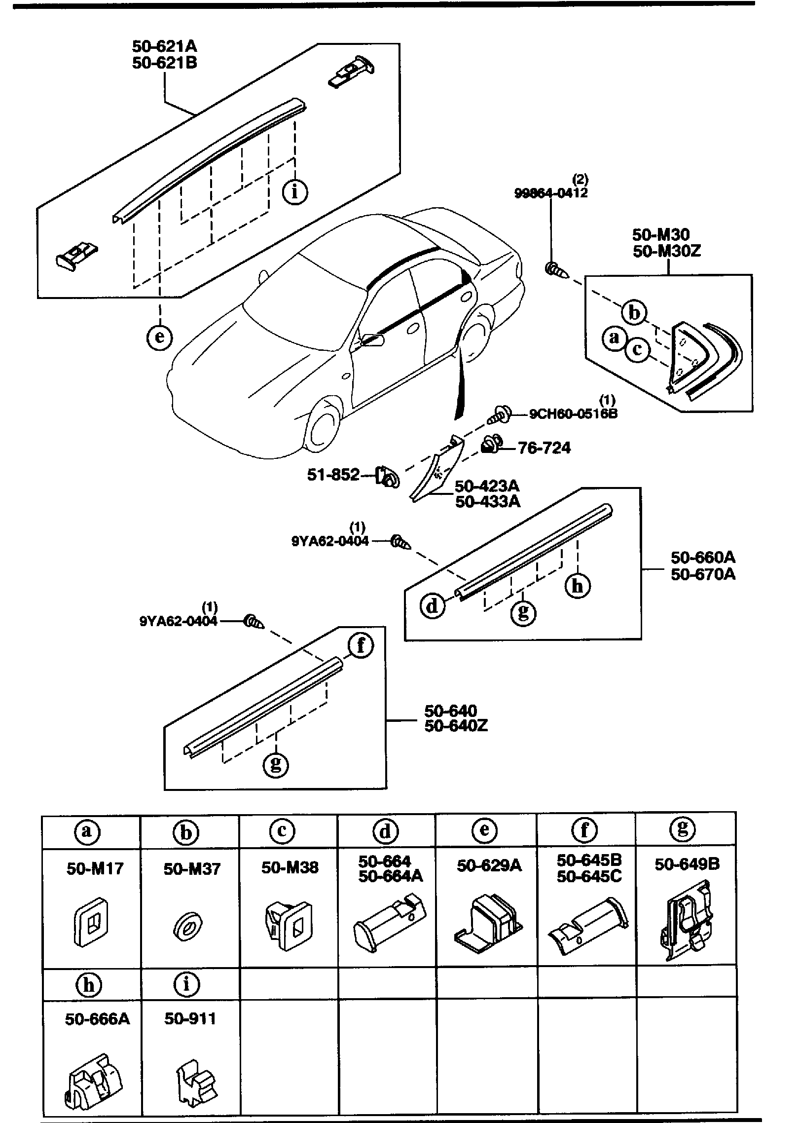 Diagram BODY MOULDINGS for your 2019 Mazda Mazda6   