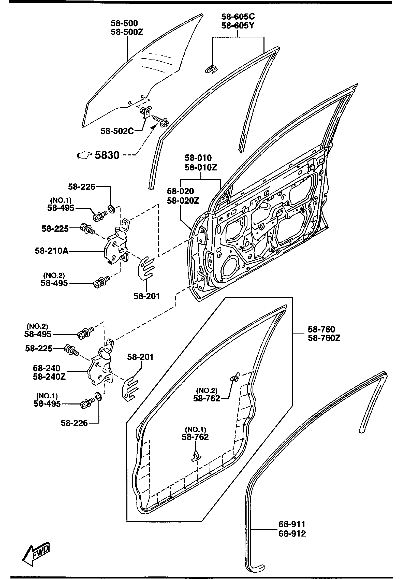 Diagram FRONT DOORS for your 2022 Mazda MX-30   