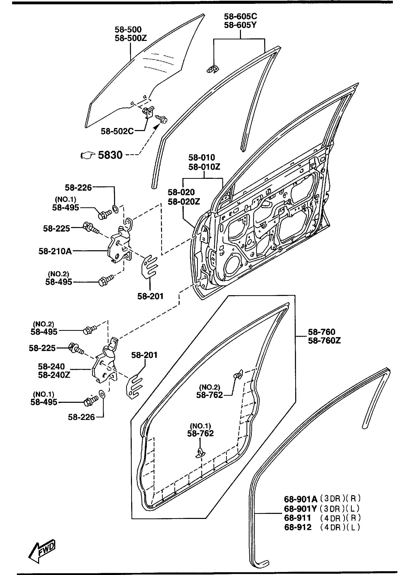 Diagram FRONT DOORS for your 2022 Mazda MX-30   