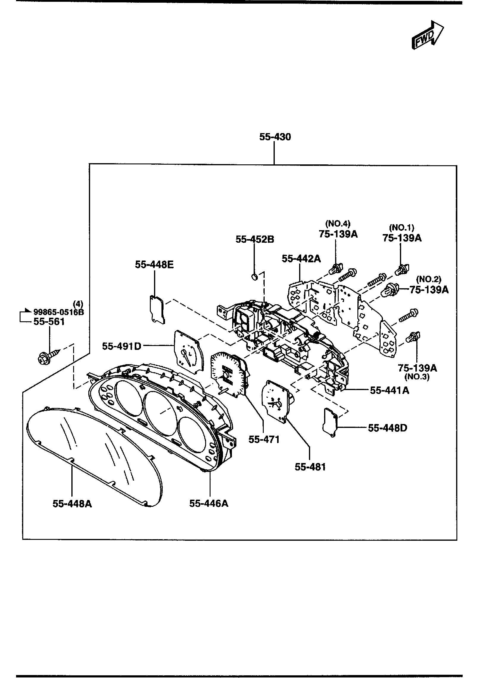Diagram METER SET & METER COMPONENTS (W/O TACHOMETER) for your 2022 Mazda CX-30  T PP 