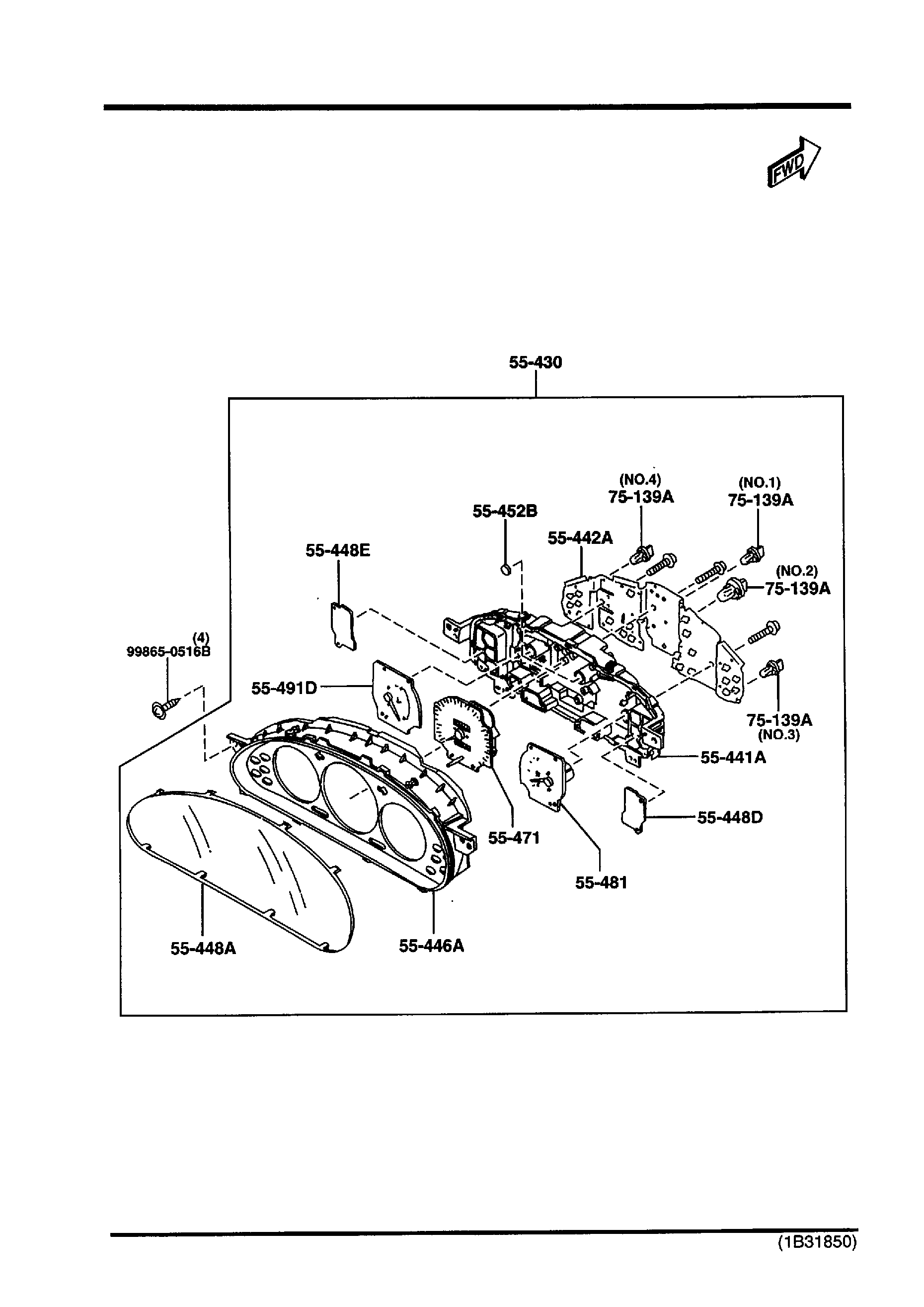Diagram METER SET & METER COMPONENTS (W/O TACHOMETER) for your 2022 Mazda CX-30  T PP 