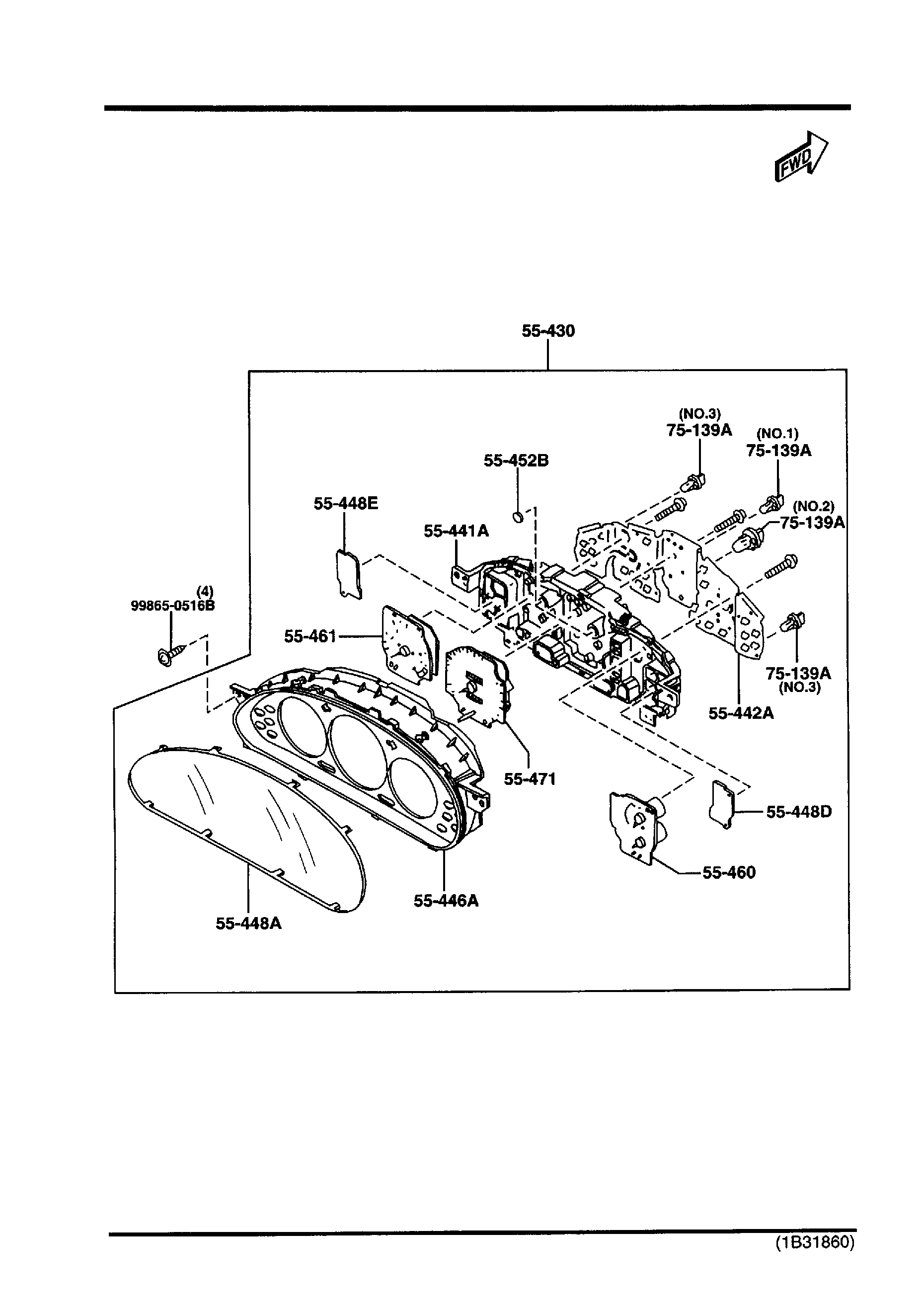 Diagram METER SET & METER COMPONENTS (W/ TACHOMETER) for your 2022 Mazda CX-30  T PP 