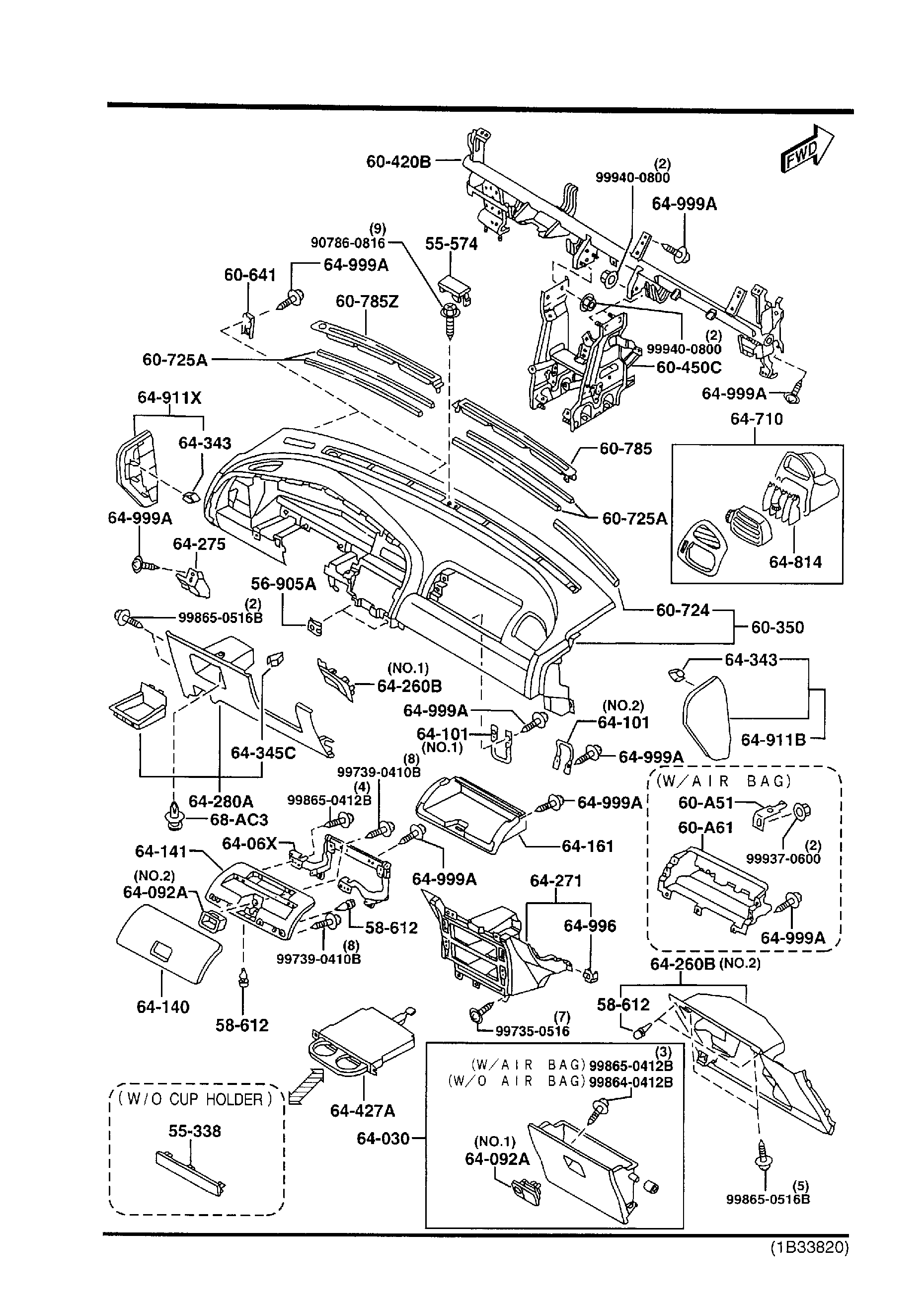Diagram DASHBOARD & RELATED PARTS for your 2009 Mazda RX-8   