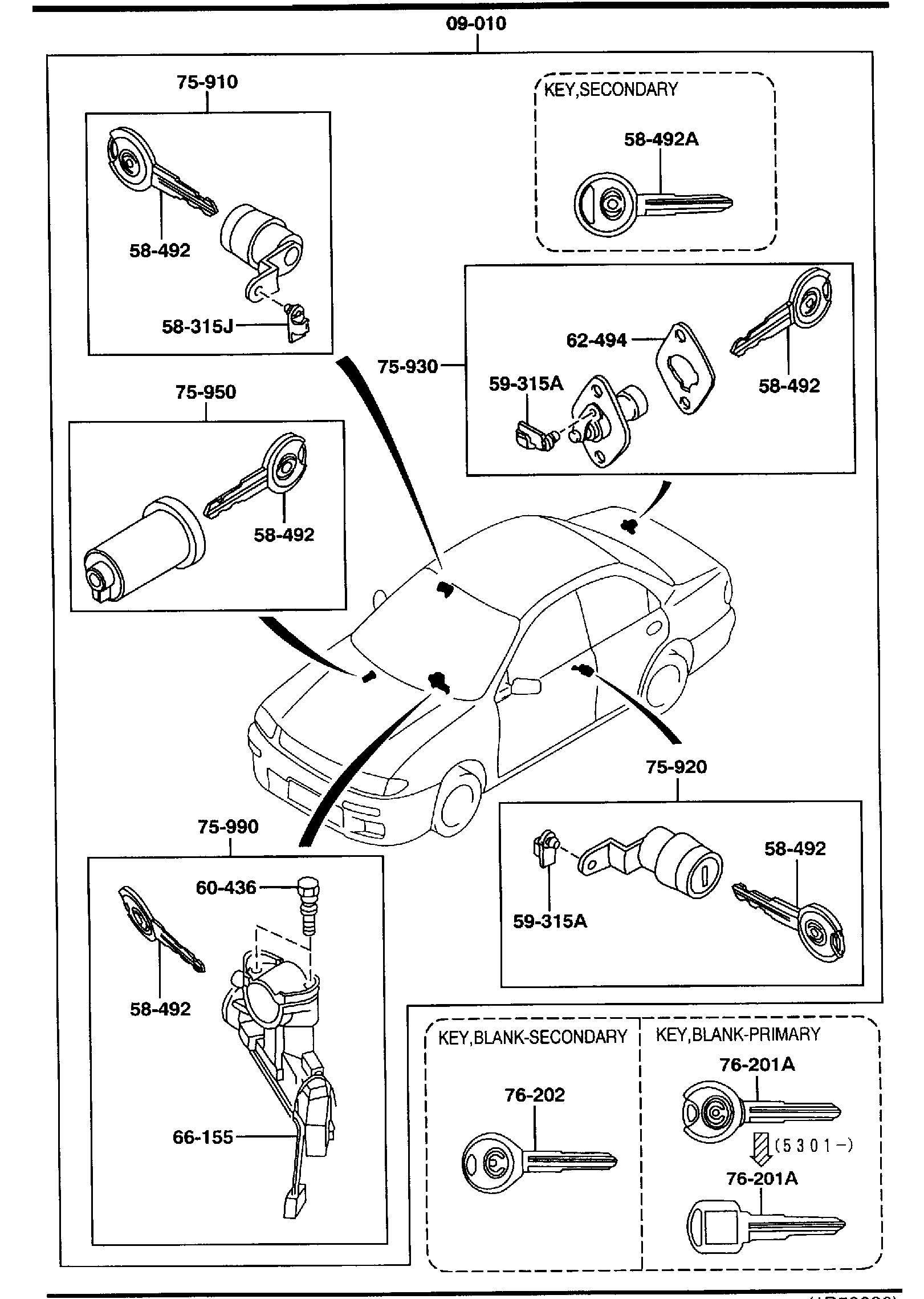 Diagram KEY SETS for your 2009 Mazda Mazda5   