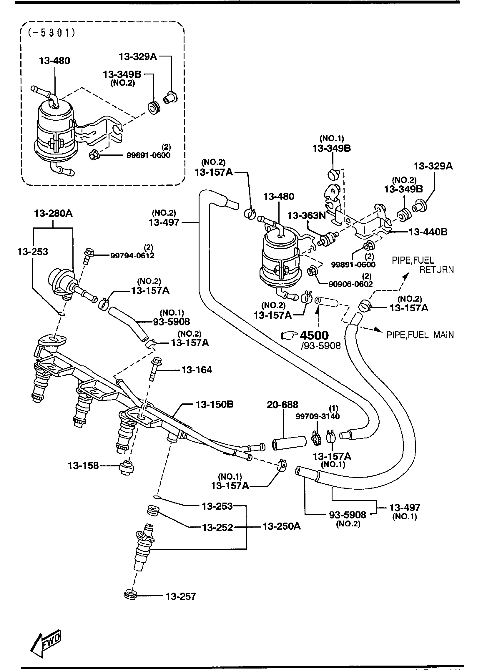 Diagram FUEL SYSTEM (1800CC) for your Mazda