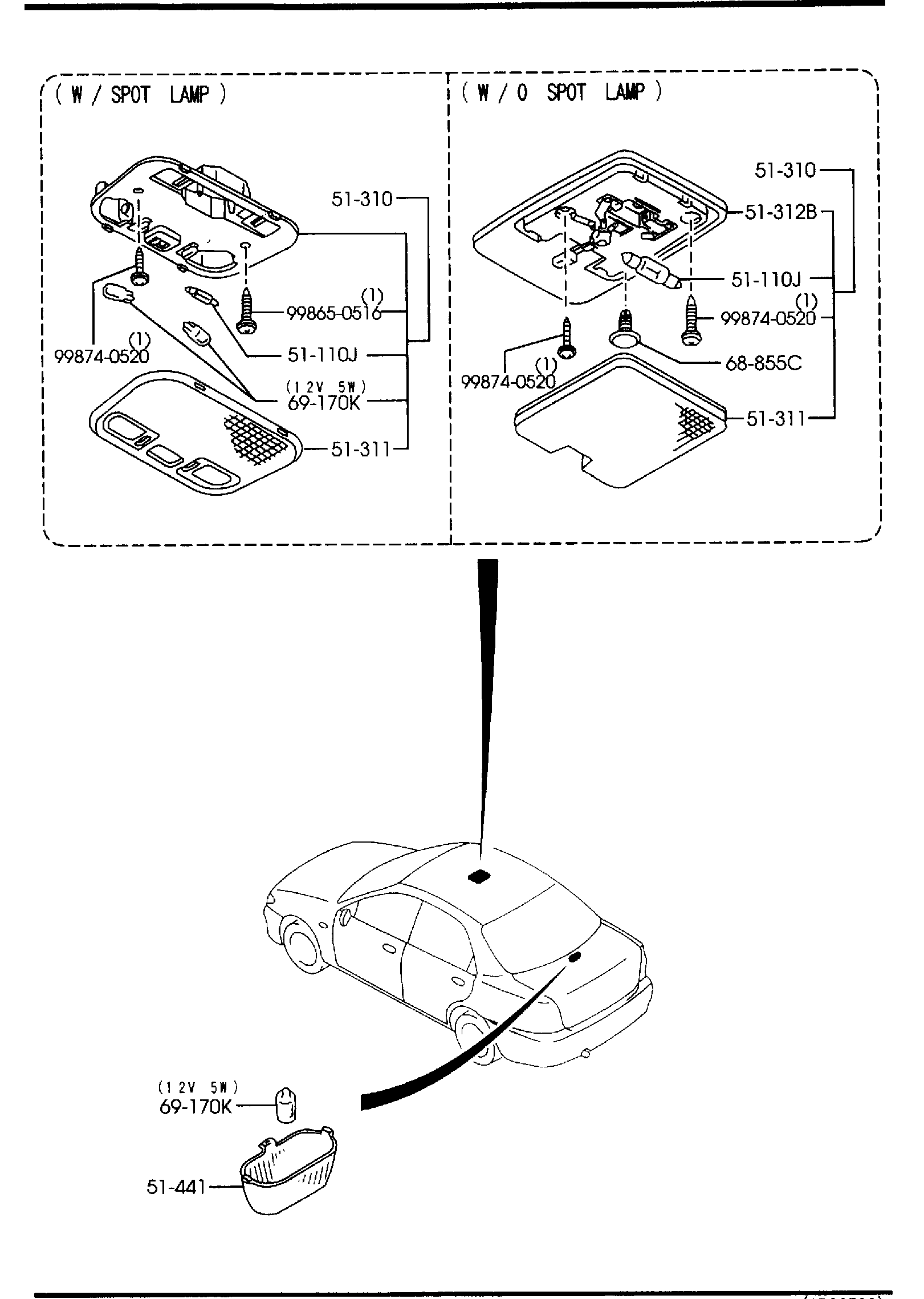 Diagram INTERIOR LAMPS for your Mazda