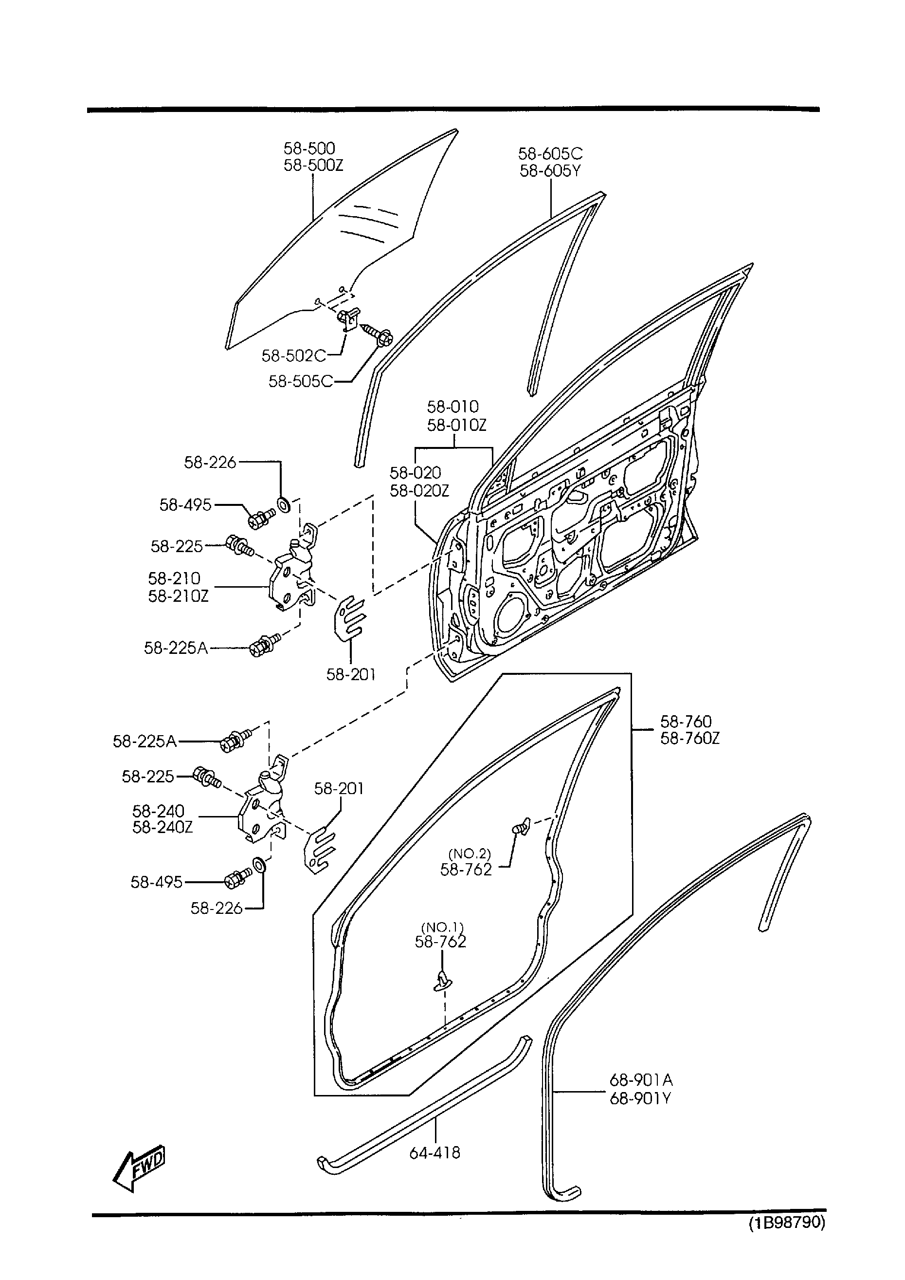 Diagram FRONT DOORS for your 2022 Mazda MX-30   