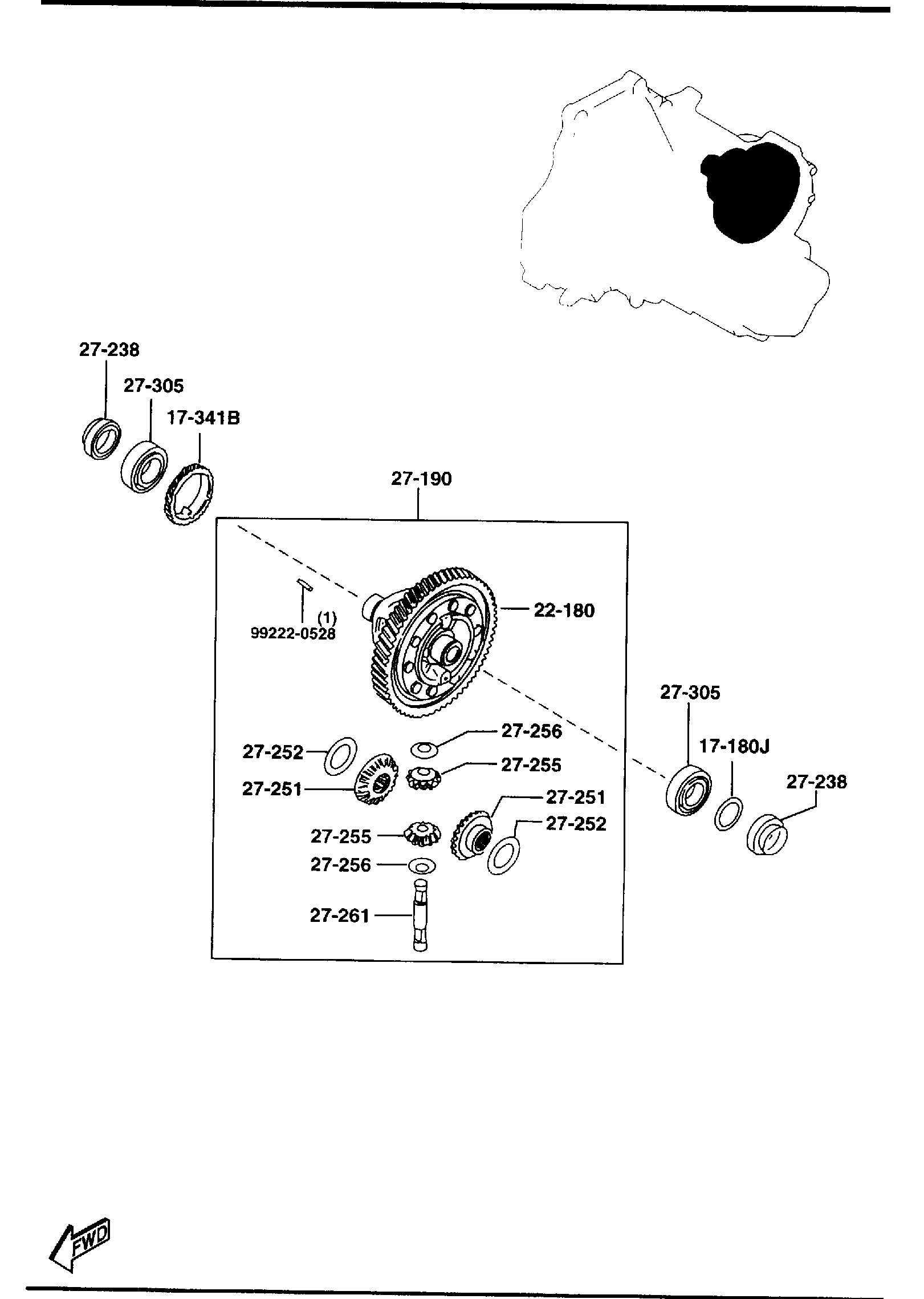 Diagram FRONT DIFFERENTIALS (MT) for your Mazda