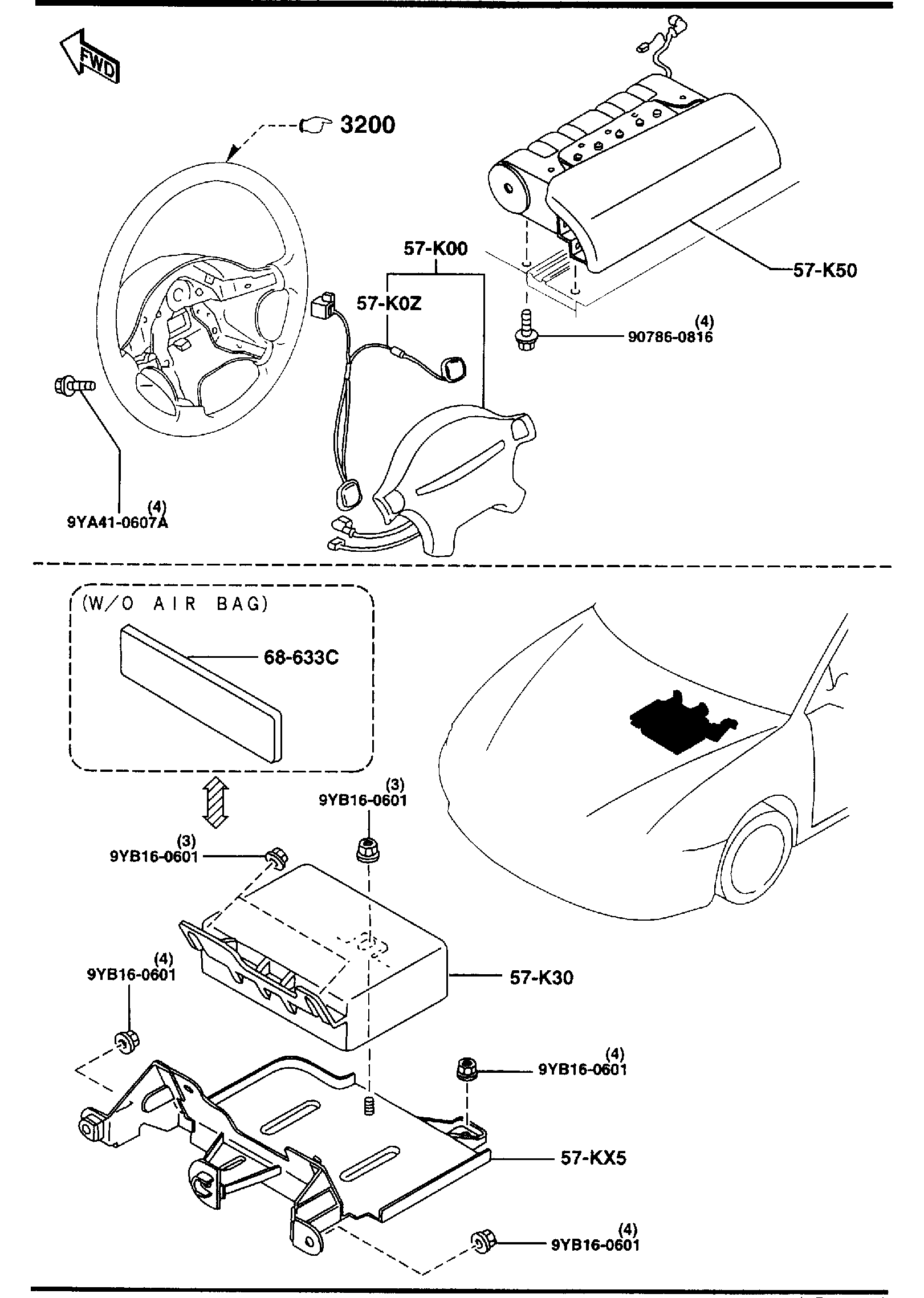 Diagram AIR BAG for your 2022 Mazda Mazda3  HATCHBACK S CE 