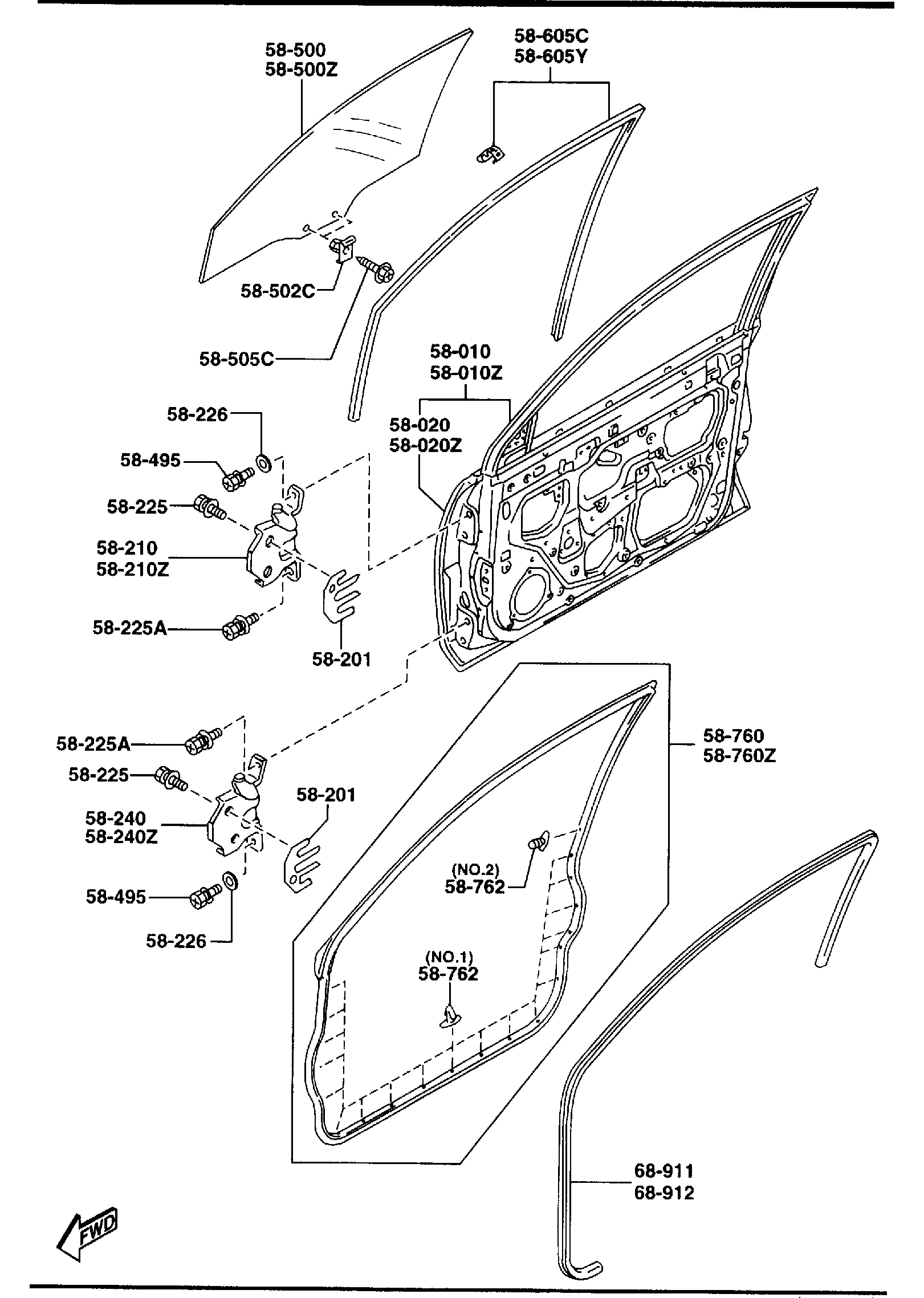 Diagram FRONT DOORS for your 2022 Mazda MX-30   