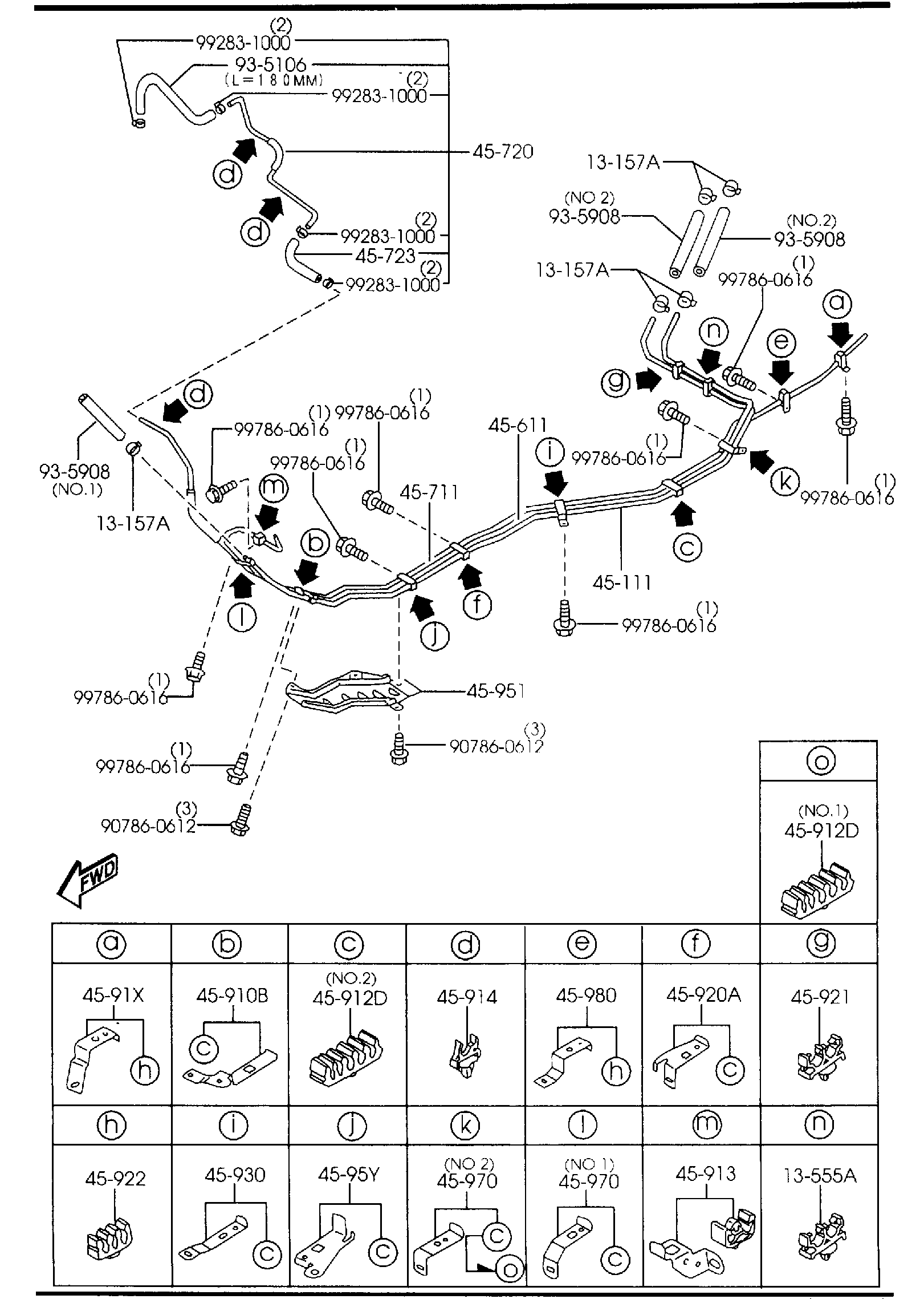 Diagram FUEL PIPINGS for your Mazda
