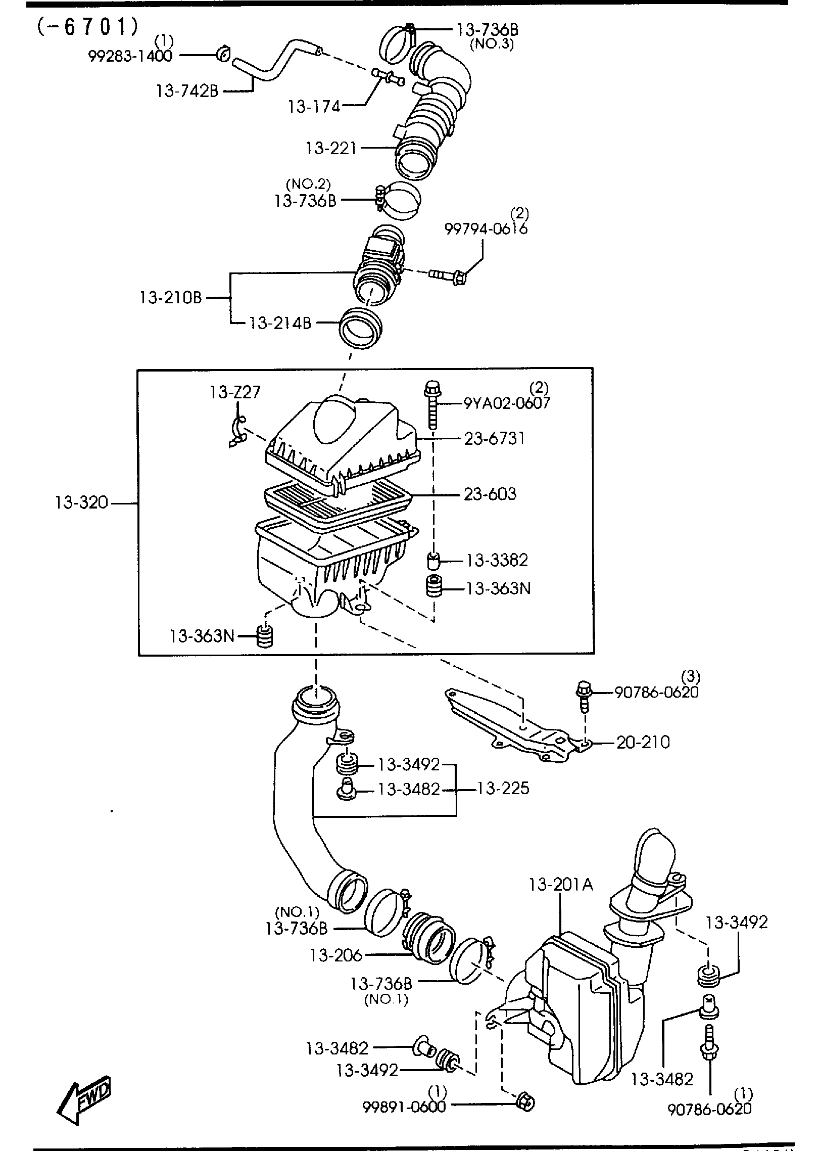 Diagram AIR CLEANER (1800CC) for your 2021 Mazda Mazda3 2.0L AT 2WD SEDAN BASE (VIN Begins: JM1) 