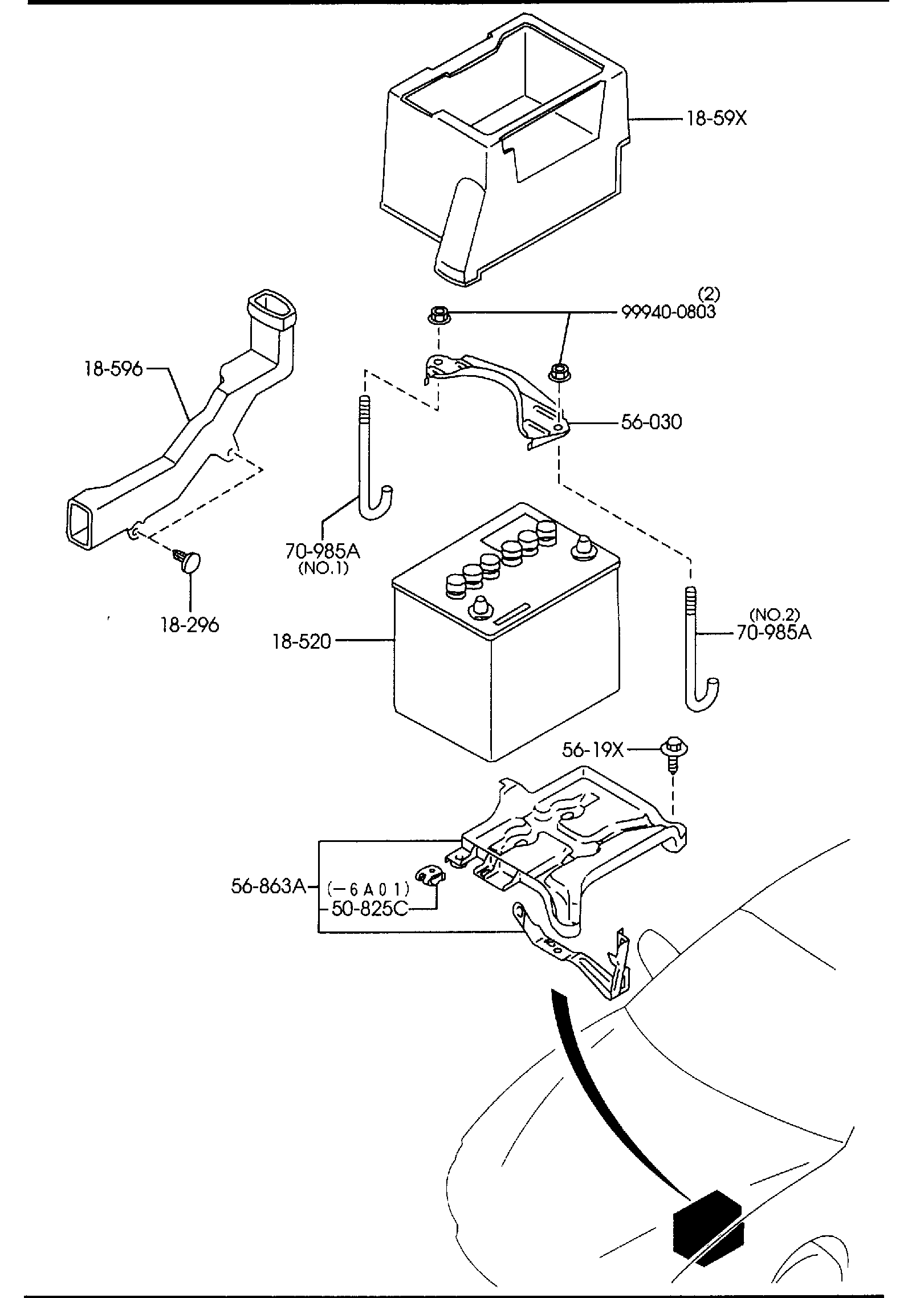 Diagram BATTERY for your Mazda