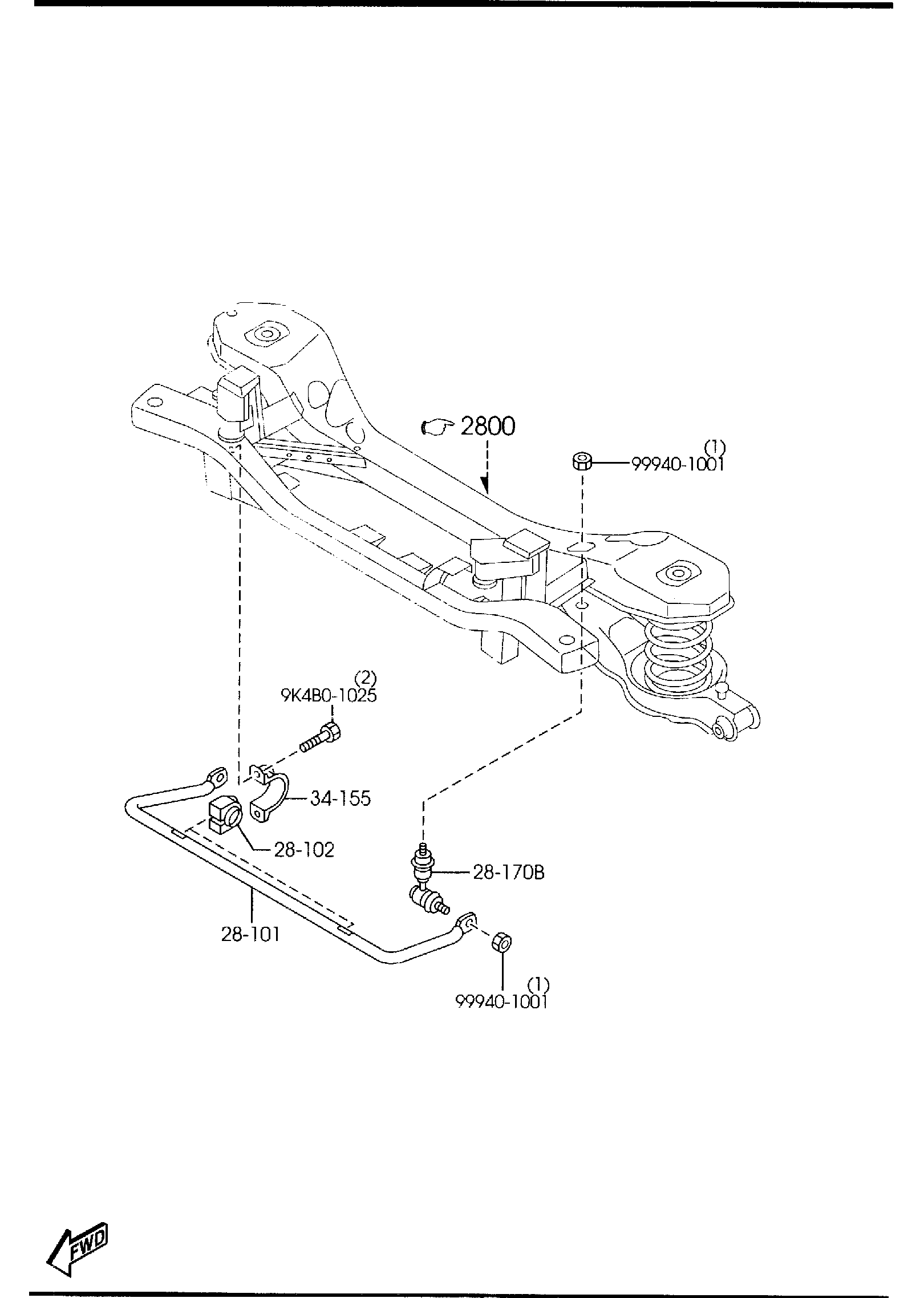 Diagram REAR STABILIZER for your 2012 Mazda Mazda5 2.5L MT 2WD SPORT WAGON 