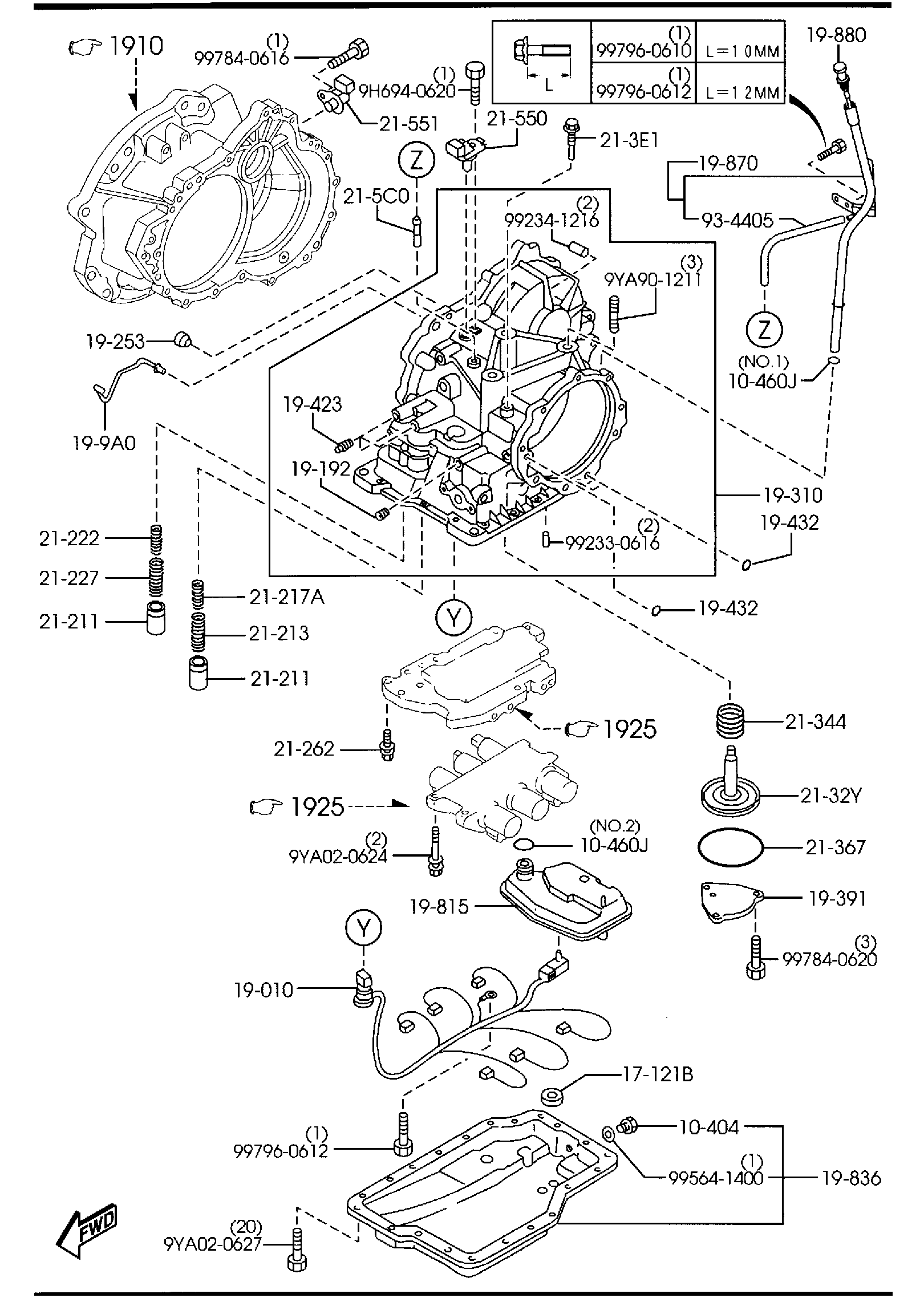 Diagram AUTOMATIC TRANSMISSION CASE & MAIN CONTROL SYSTEM for your 2005 Mazda B3000  CAB PLUS  