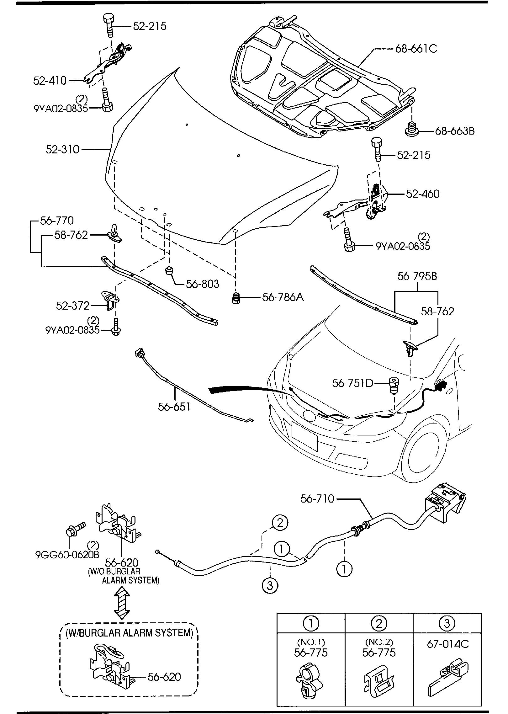 Diagram BONNET for your Mazda