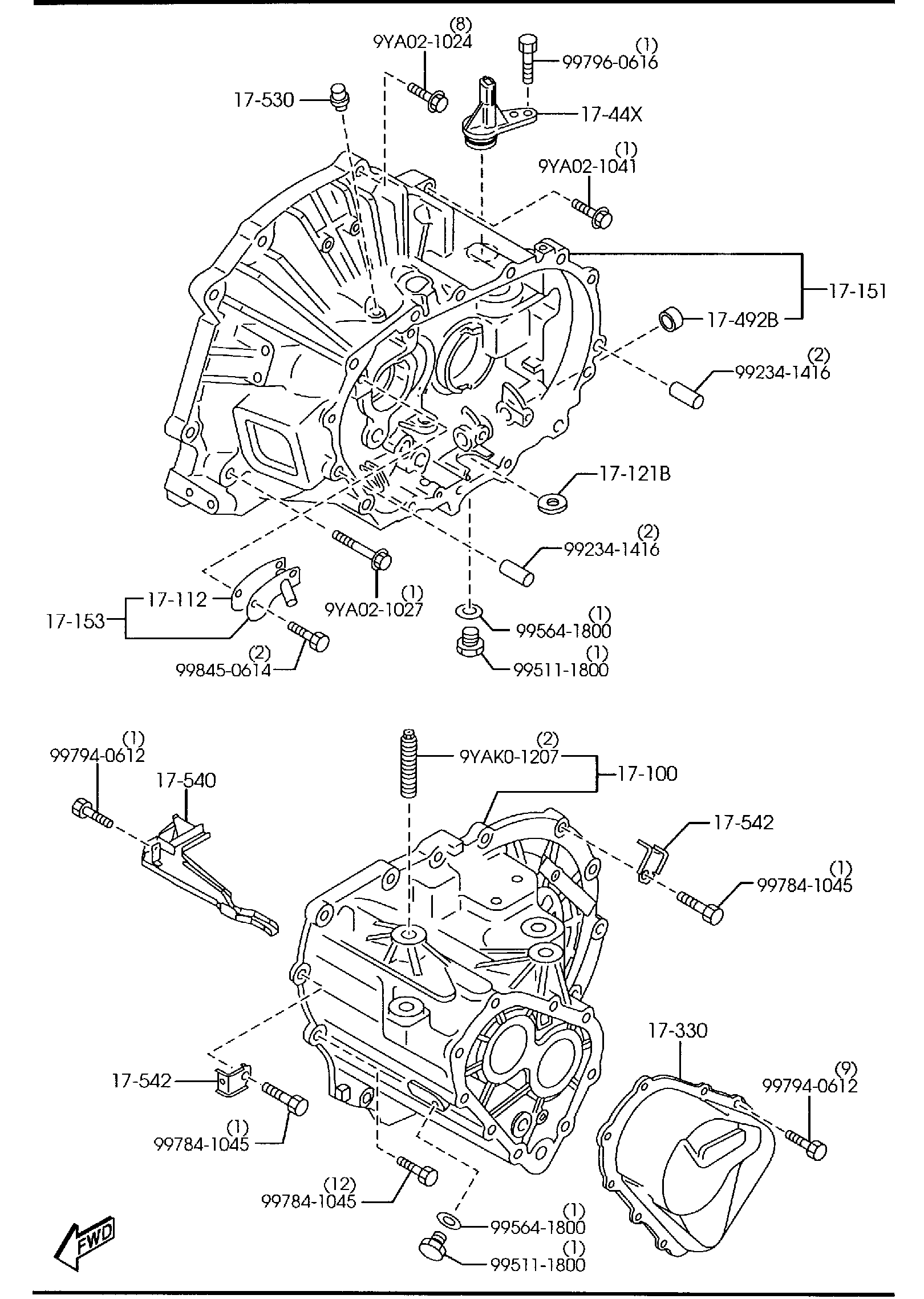 Diagram MANUAL TRANSMISSION CASE for your Mazda
