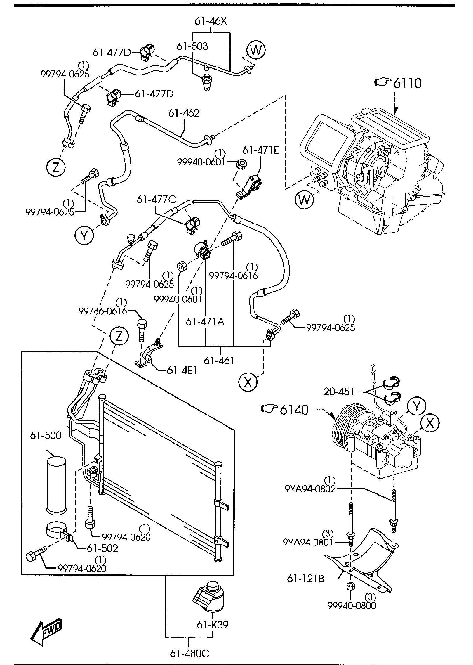 Diagram AIR CONDITIONER for your 2010 Mazda Tribute   