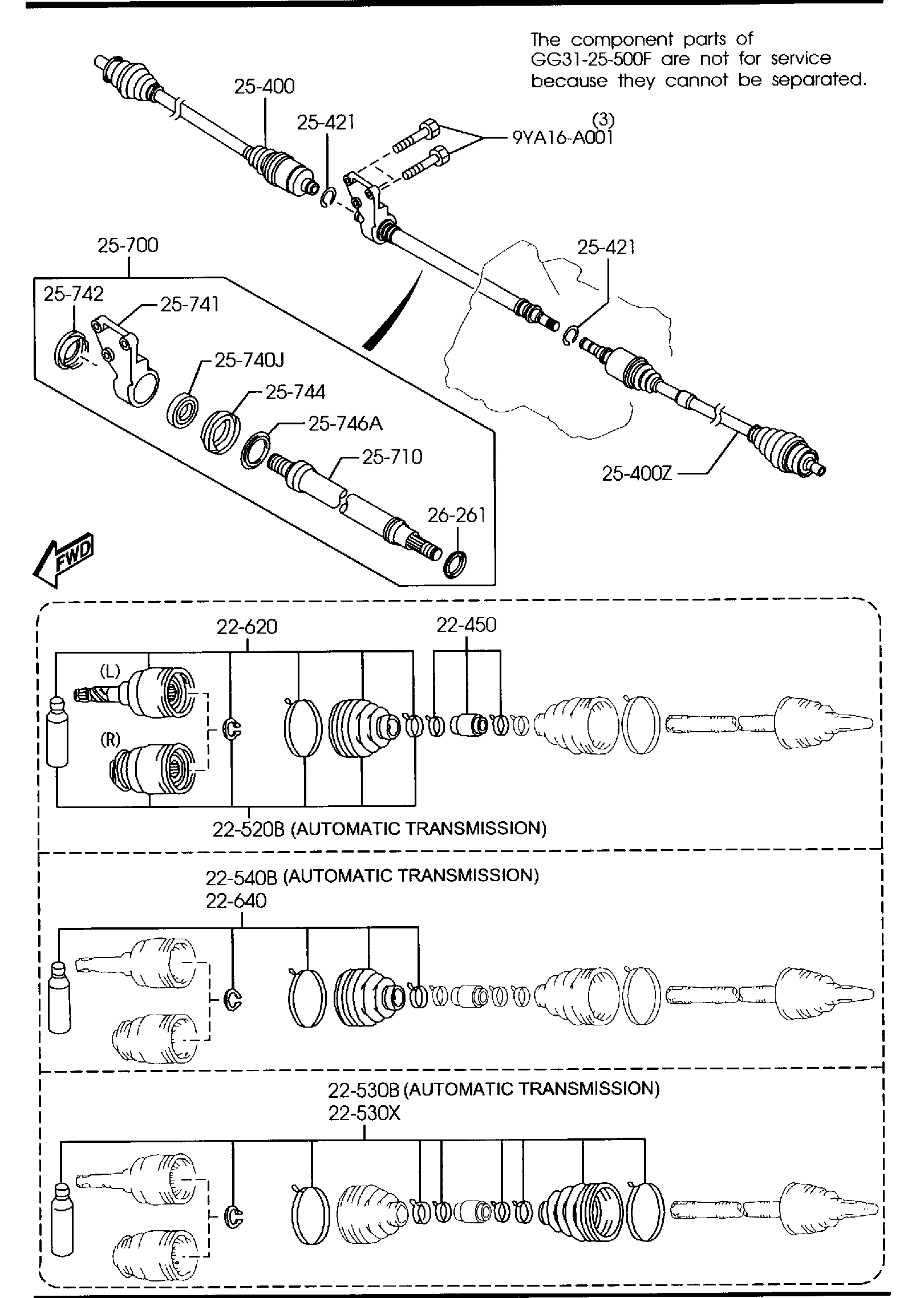 Diagram FRONT DRIVE SHAFTS for your 2008 Mazda Mazda5   