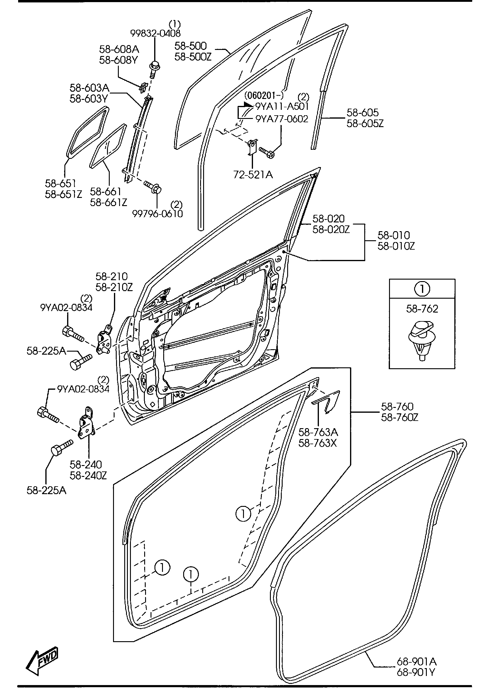 Diagram FRONT DOORS for your 2022 Mazda MX-30   