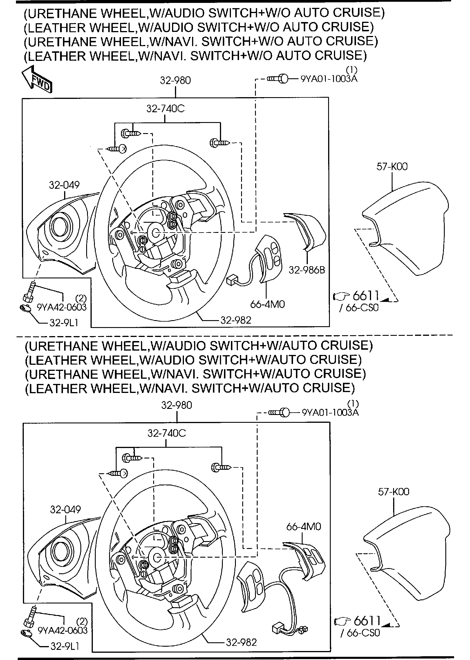 Diagram STEERING WHEEL for your 2024 Mazda Mazda3  HATCHBACK  
