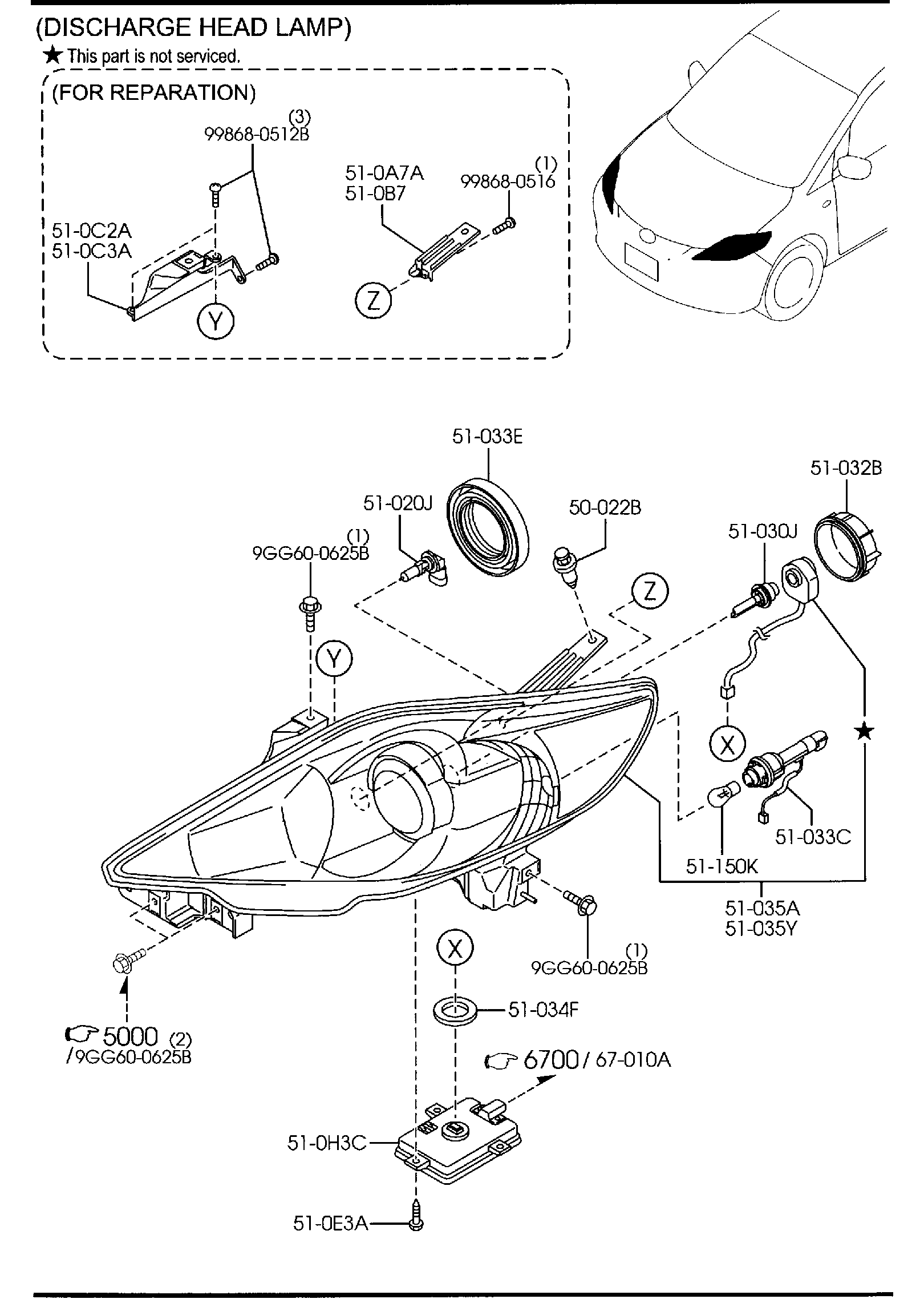 Diagram HEAD LAMPS for your 2002 Mazda B4000   