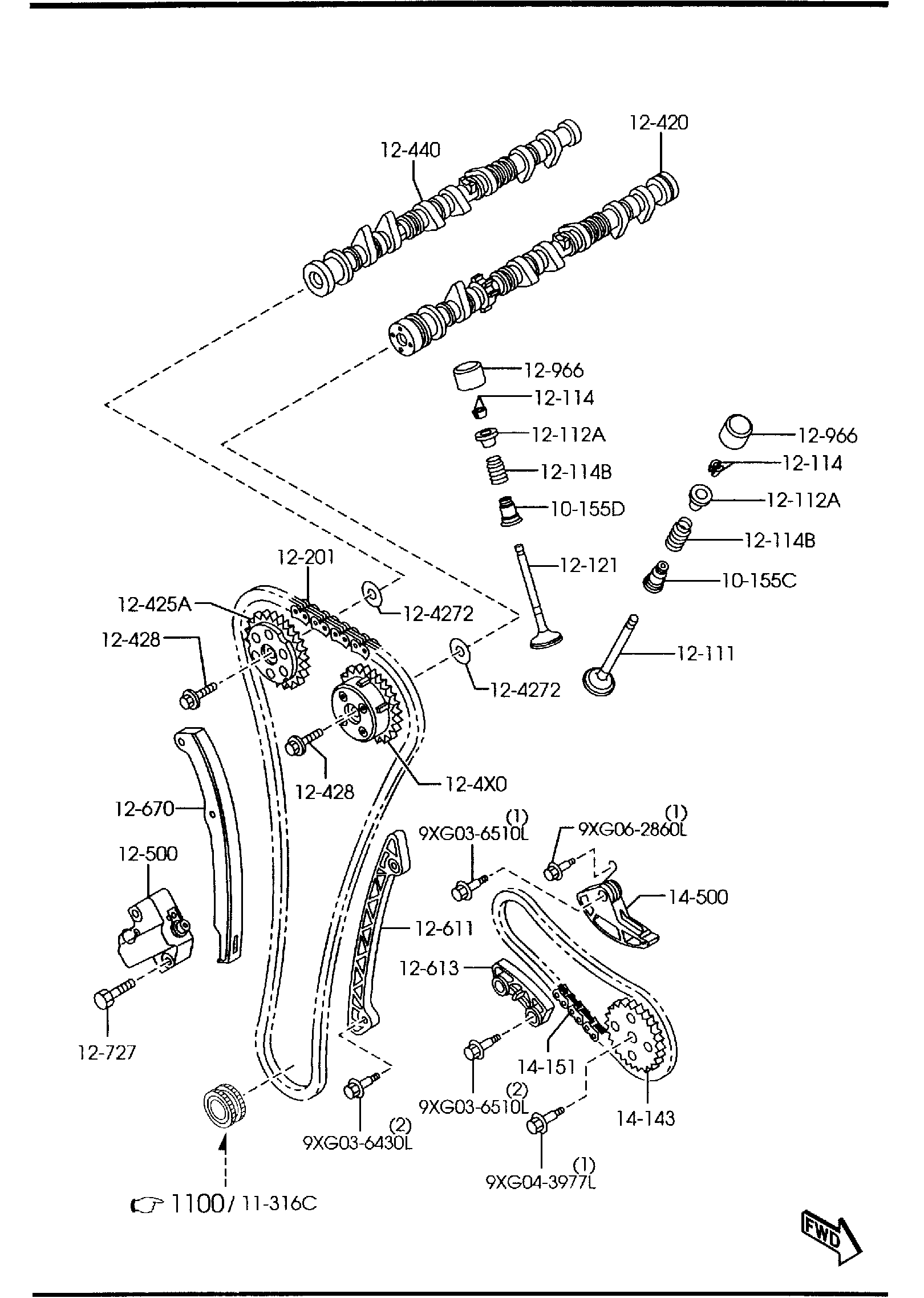 Diagram VALVE SYSTEM for your 2011 Mazda Tribute  HEV GT 