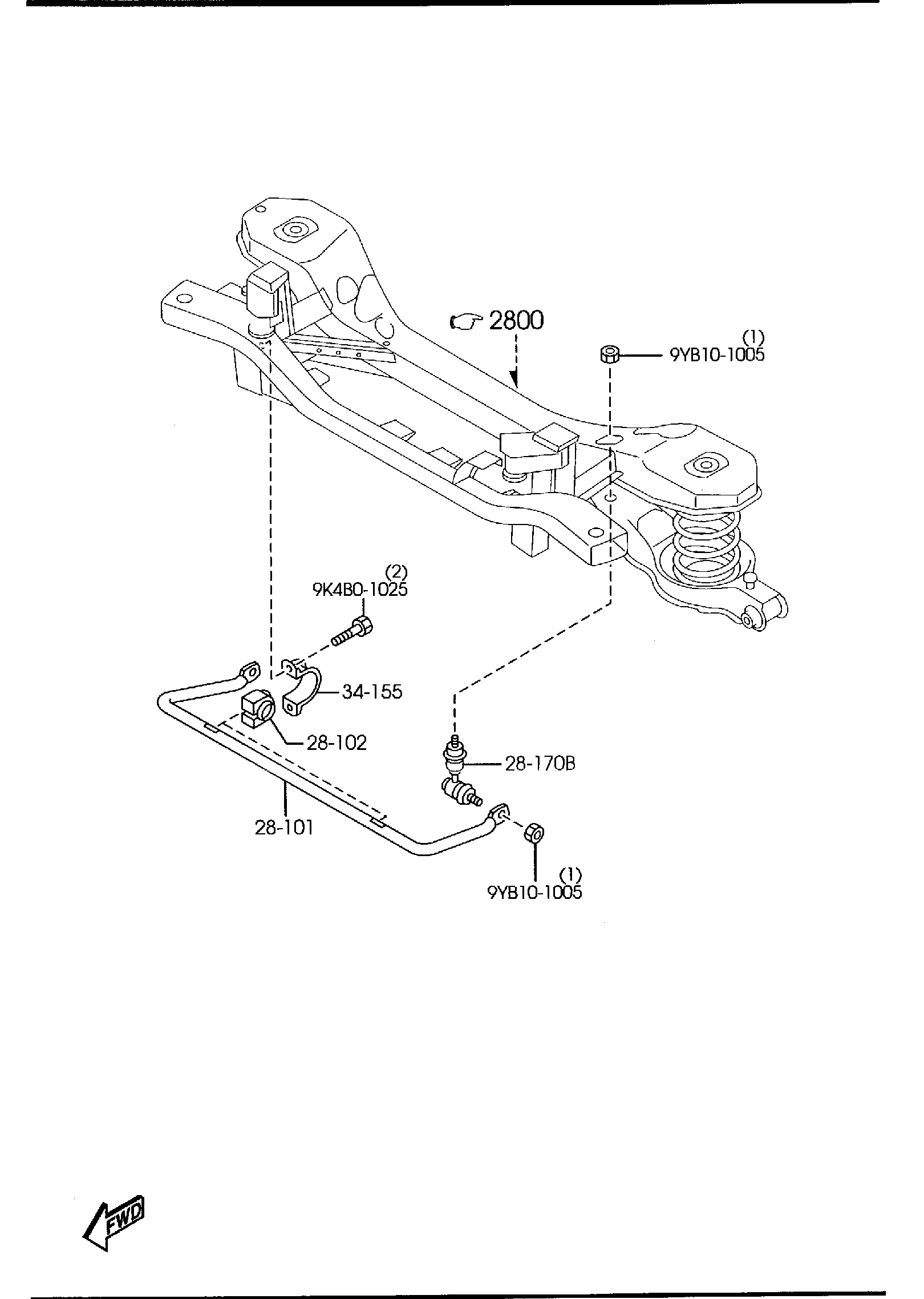 Diagram REAR STABILIZER for your 2012 Mazda Mazda5 2.5L MT 2WD SPORT WAGON 