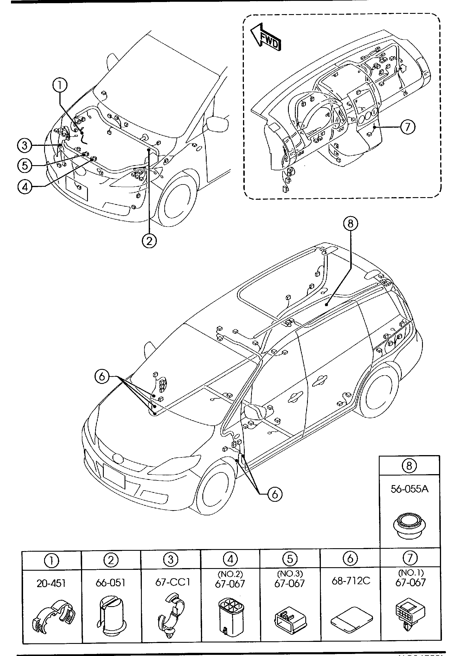 Diagram WIRING HARNESS CLAMPS for your 2025 Mazda MX-5 Miata   