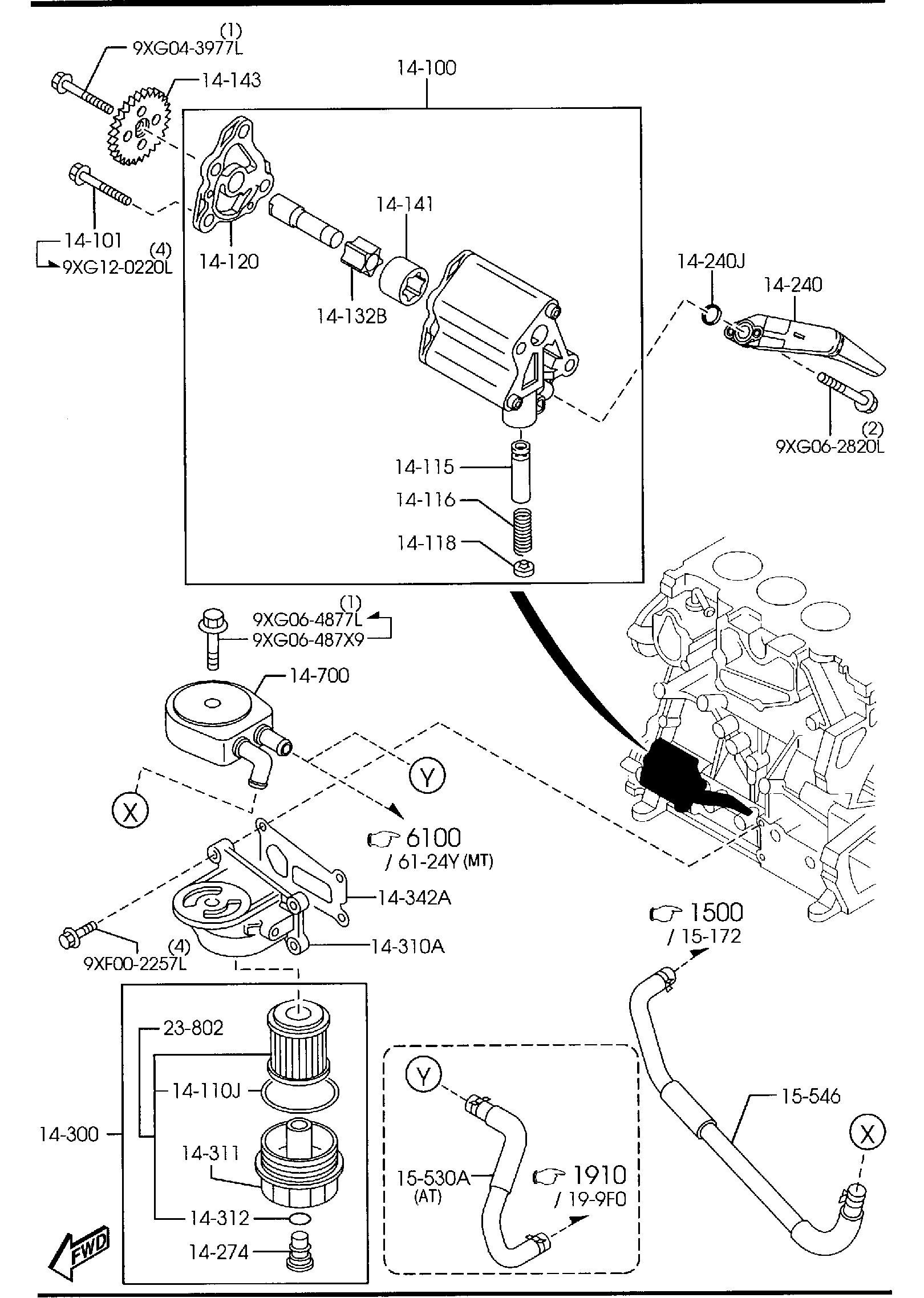 Diagram OIL PUMP & FILTER for your Mazda