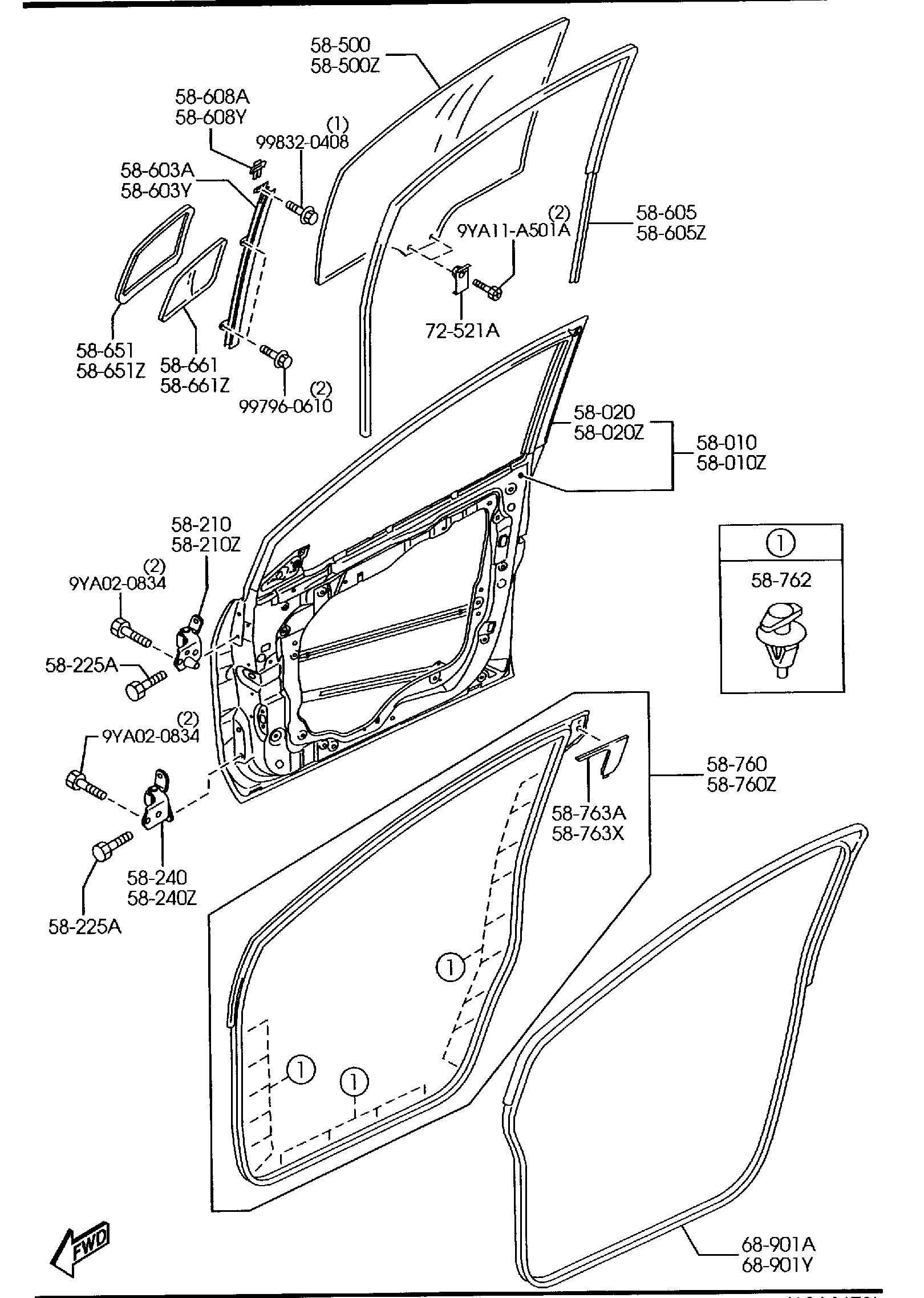 Diagram FRONT DOORS for your 2010 Mazda Mazda6   