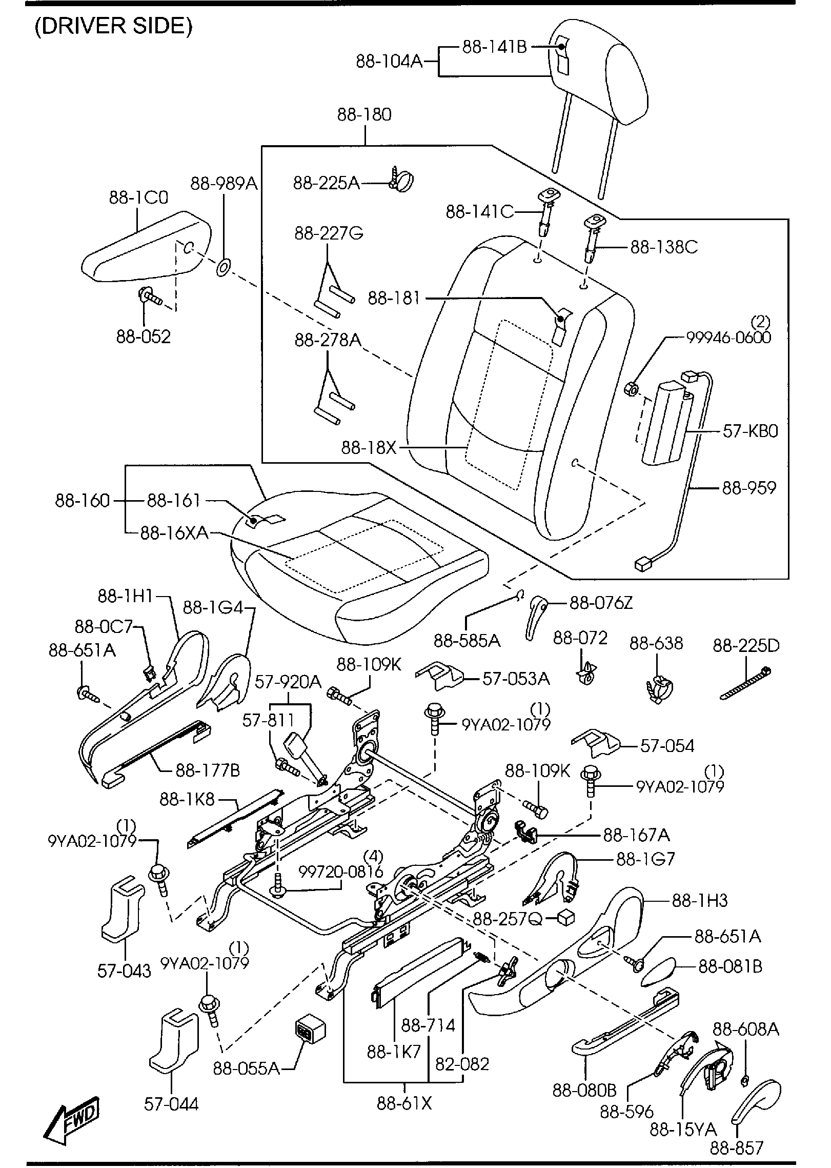 Diagram FRONT SEATS for your 2021 Mazda CX-30   