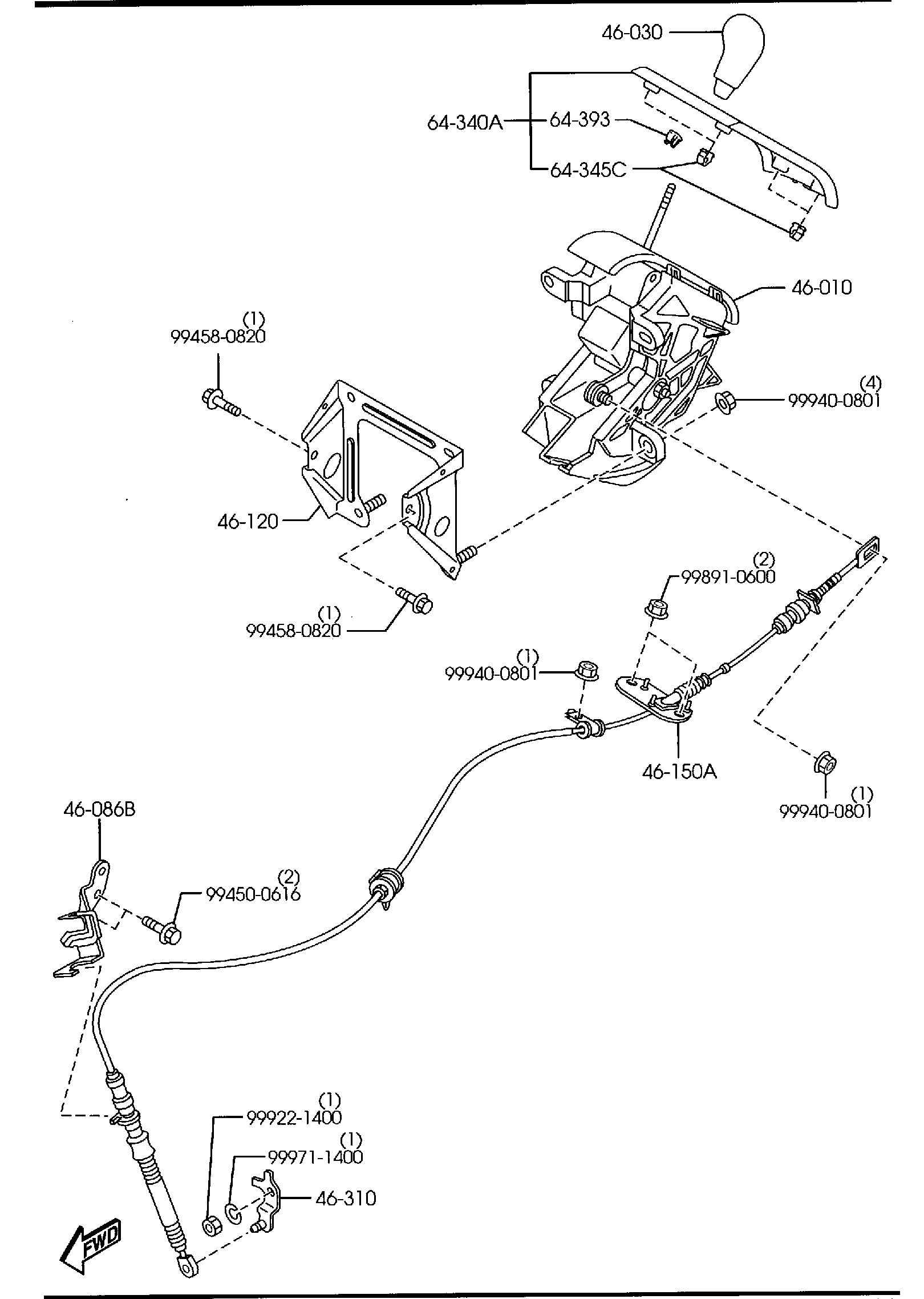 Full size assembly image of CHANGE CONTROL SYSTEM (AUTOMATIC TRANSMISSION) (1/1)