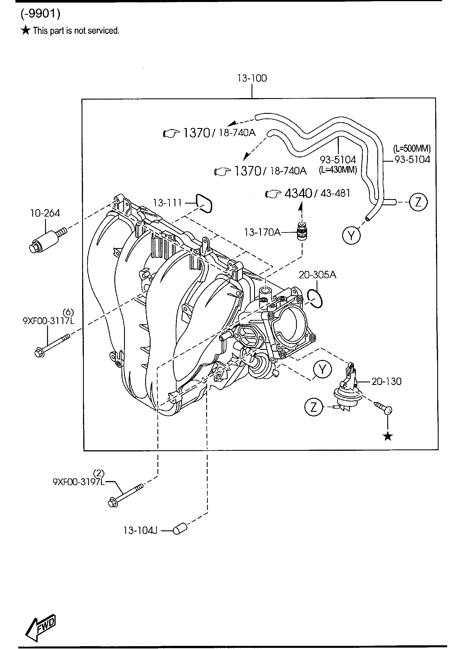 Diagram INLET MANIFOLD for your Mazda