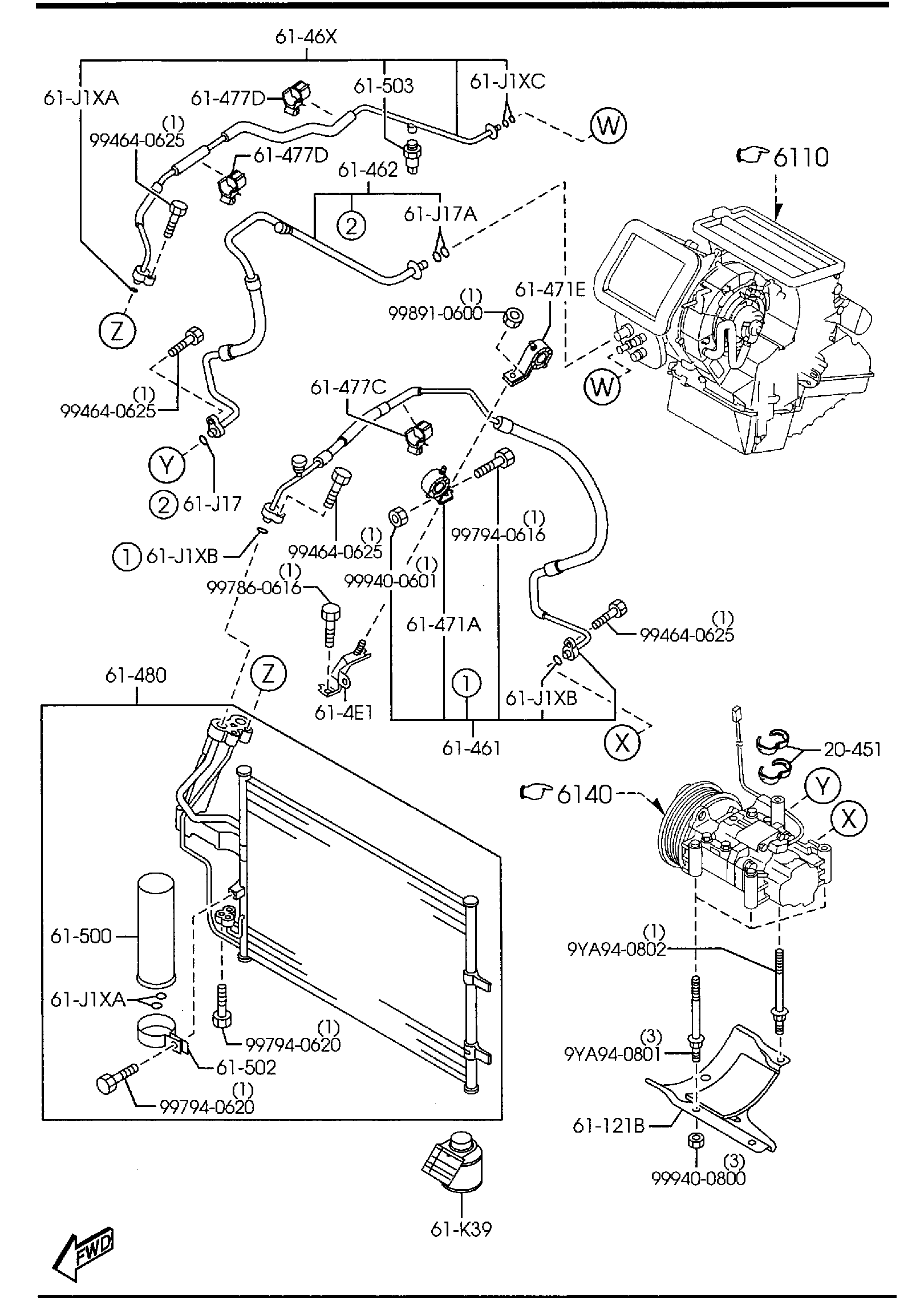 Diagram AIR CONDITIONER for your 2009 Mazda Mazda5  SPORT WAGON 