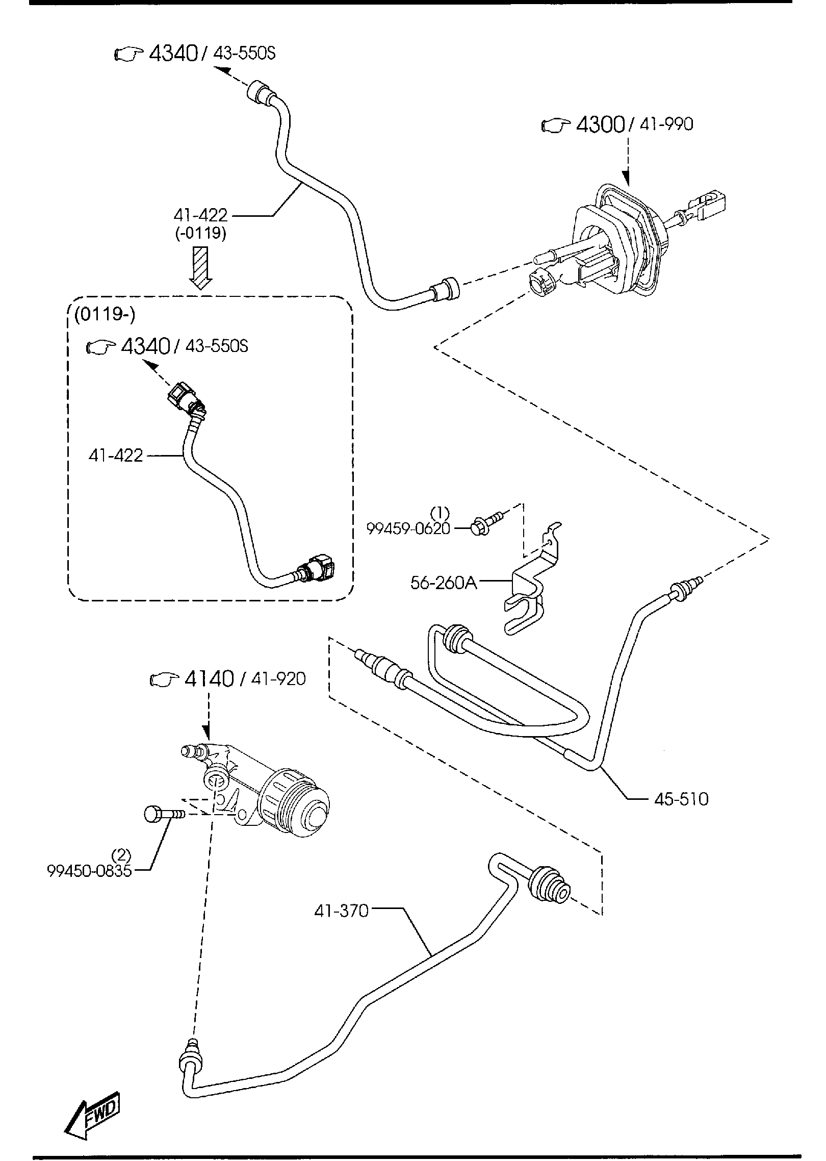 Diagram CLUTCH PIPINGS (MANUAL TRANSMISSION) for your 2011 Mazda Mazda3   