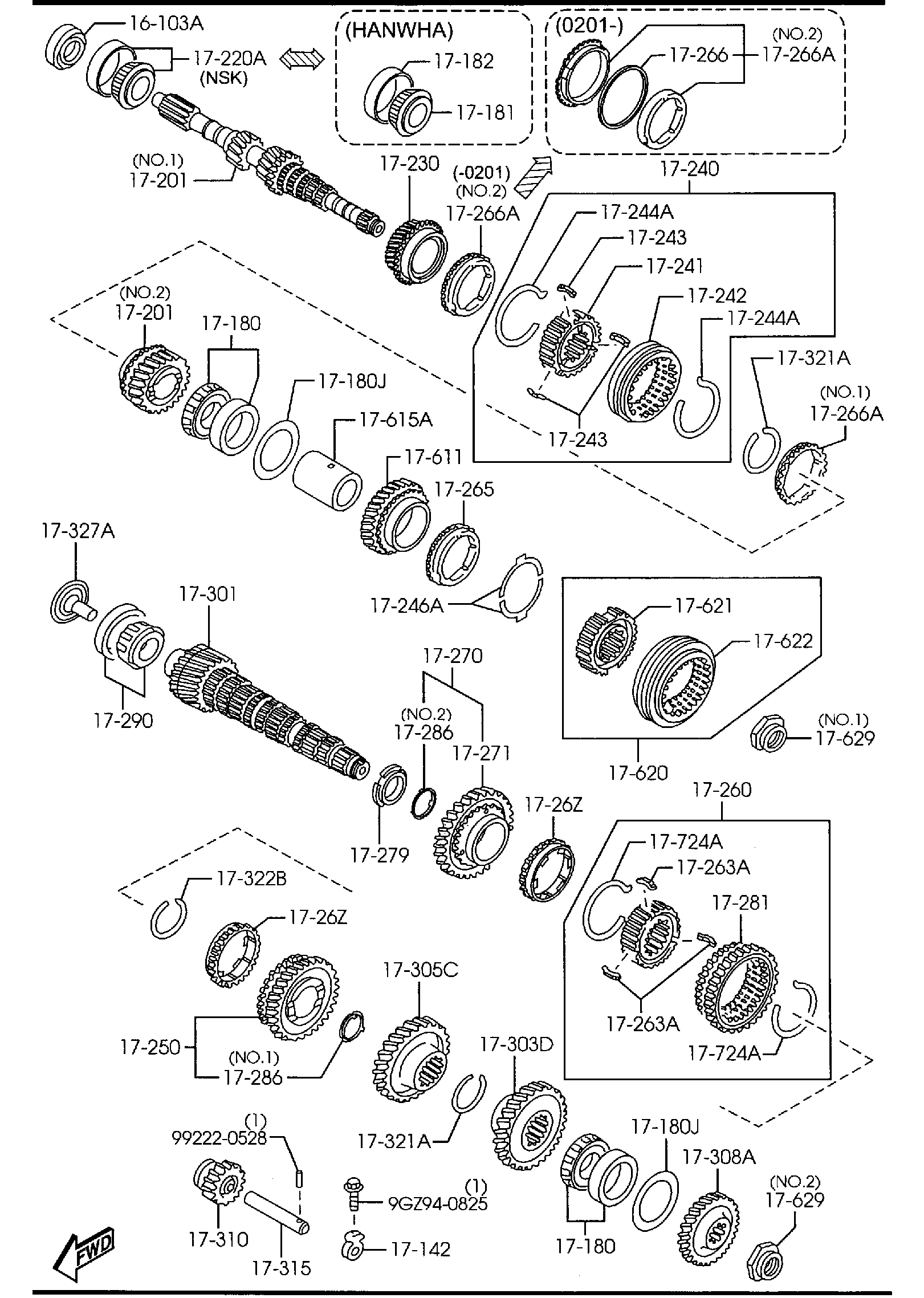 Diagram MANUAL TRANSMISSION GEARS for your 2011 Mazda CX-7   