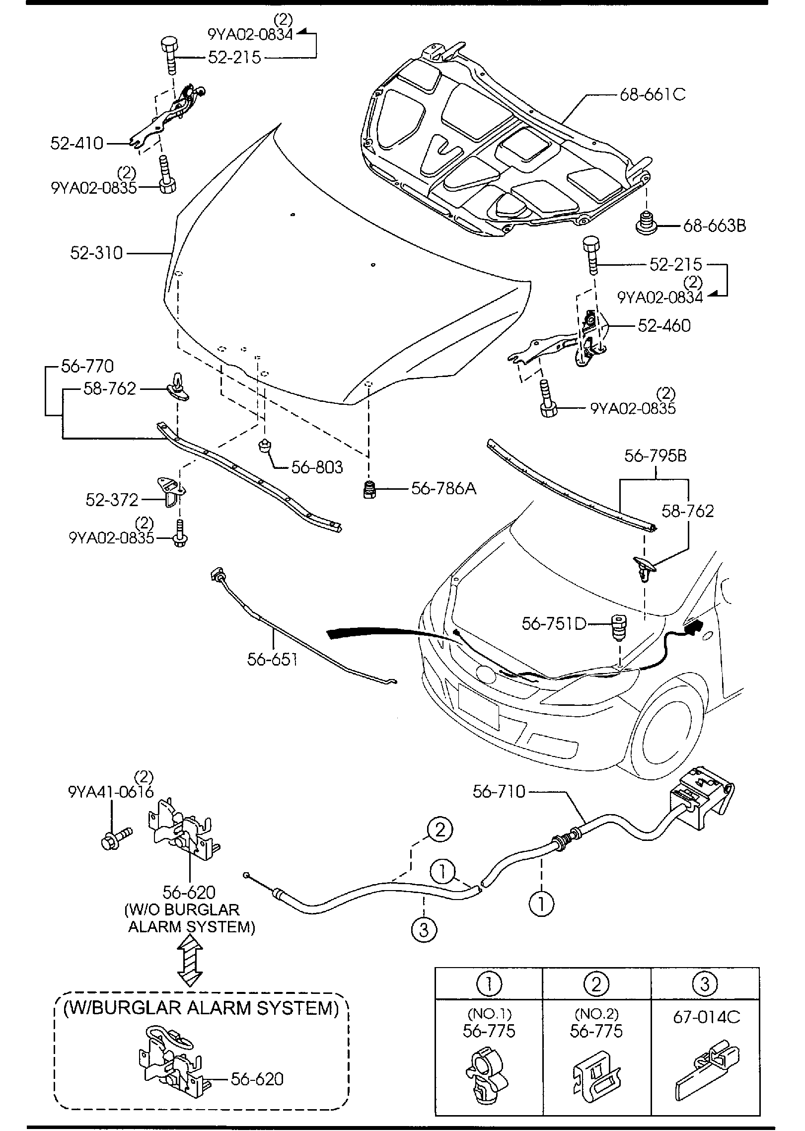 Diagram BONNET for your Mazda