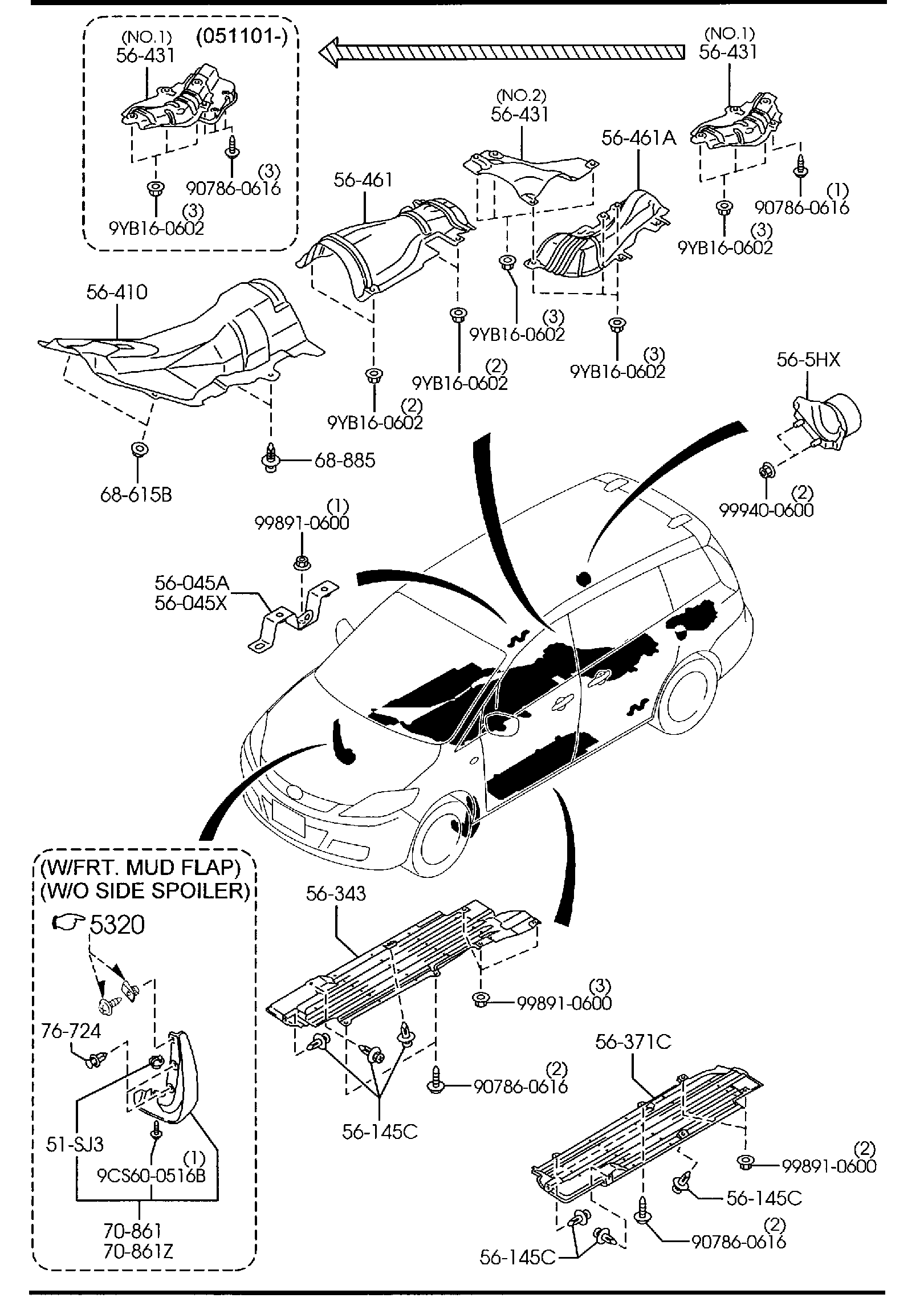 Diagram FLOOR ATTACHMENT for your Mazda